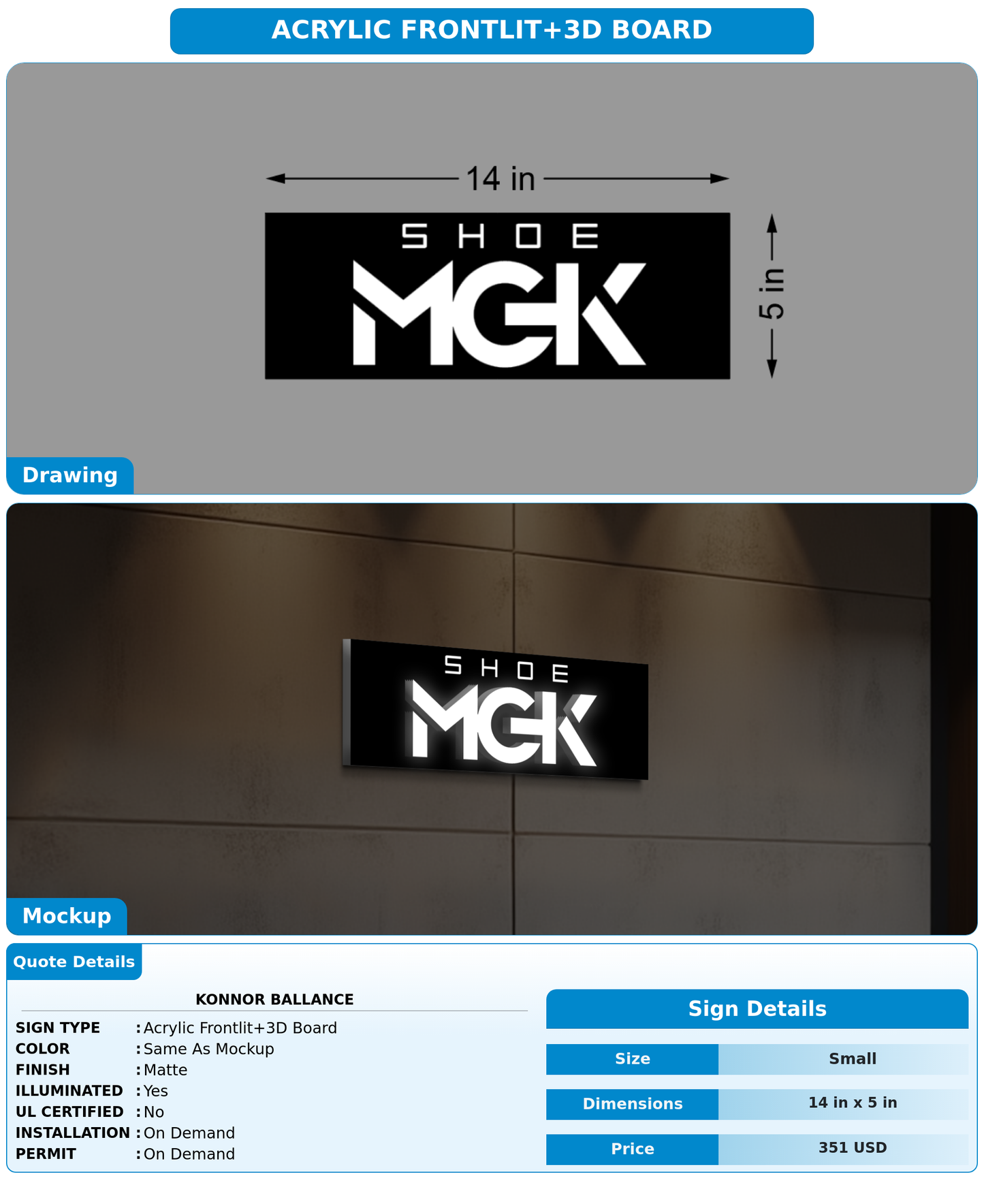CUSTOM MOCKUP SIGN FOR Konnor Ballance