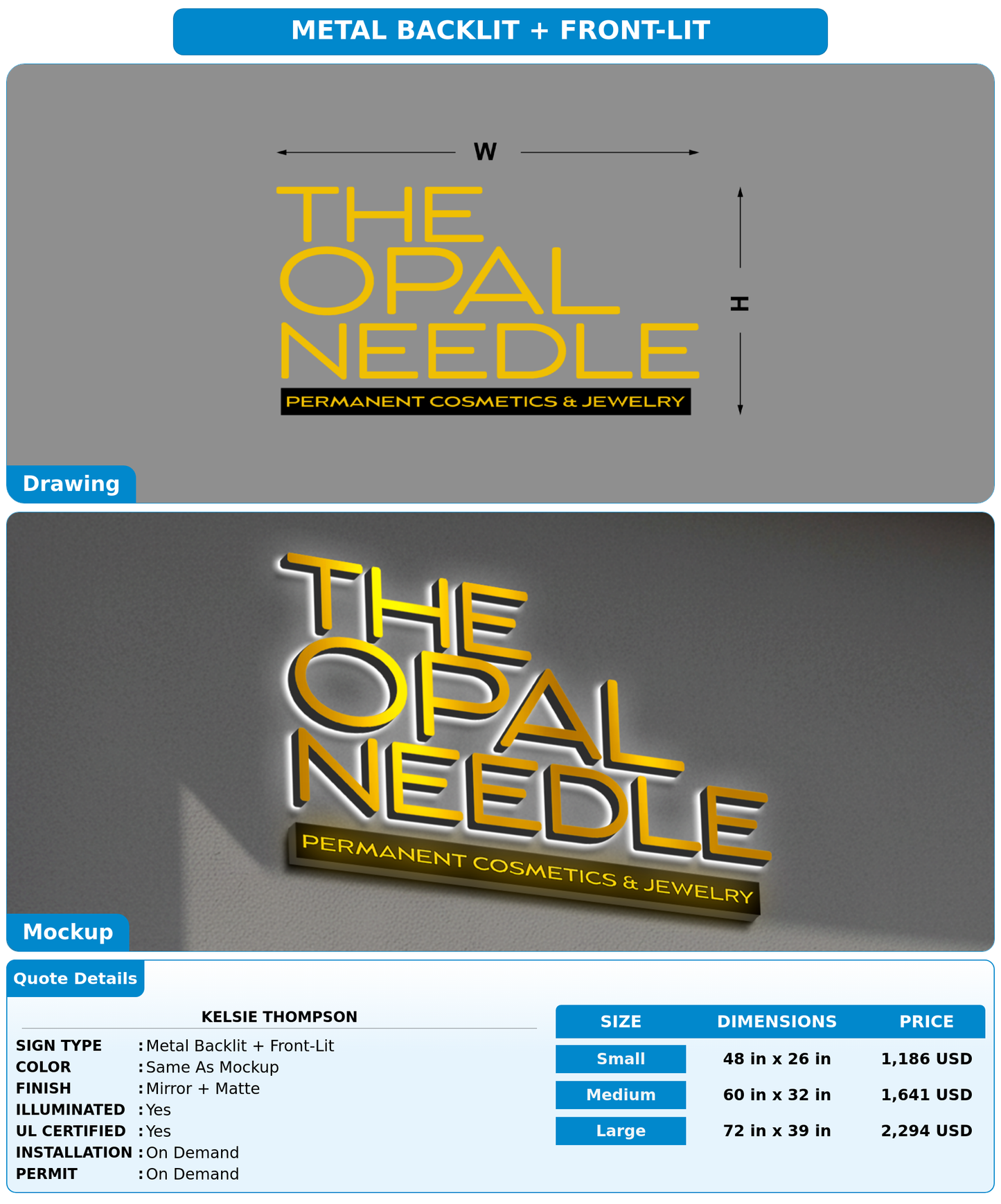 CUSTOM MOCKUP SIGN FOR kelsie thompson