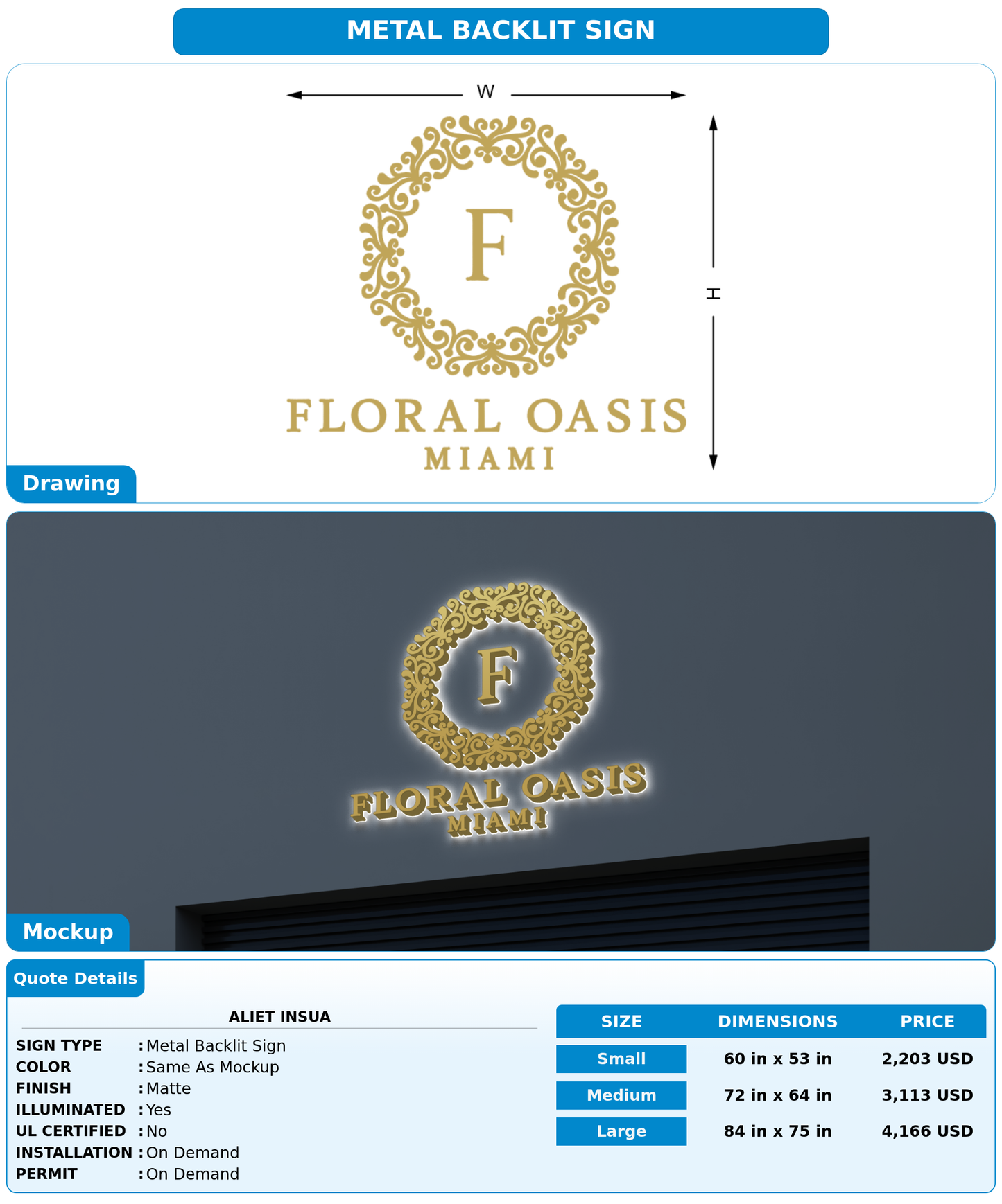 CUSTOM MOCKUP SIGN FOR aliet insua