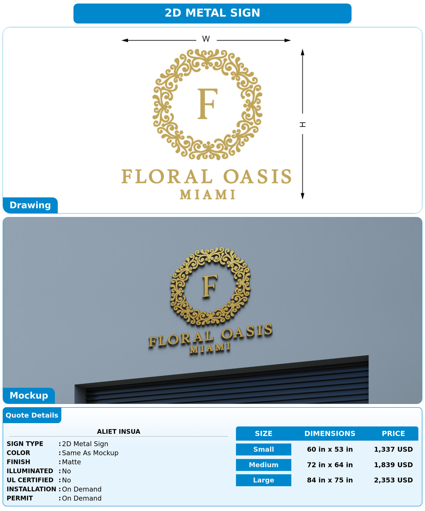 CUSTOM MOCKUP SIGN FOR aliet insua