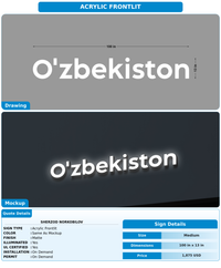 CUSTOM MOCKUP SIGN FOR Sherzod Norkobilov