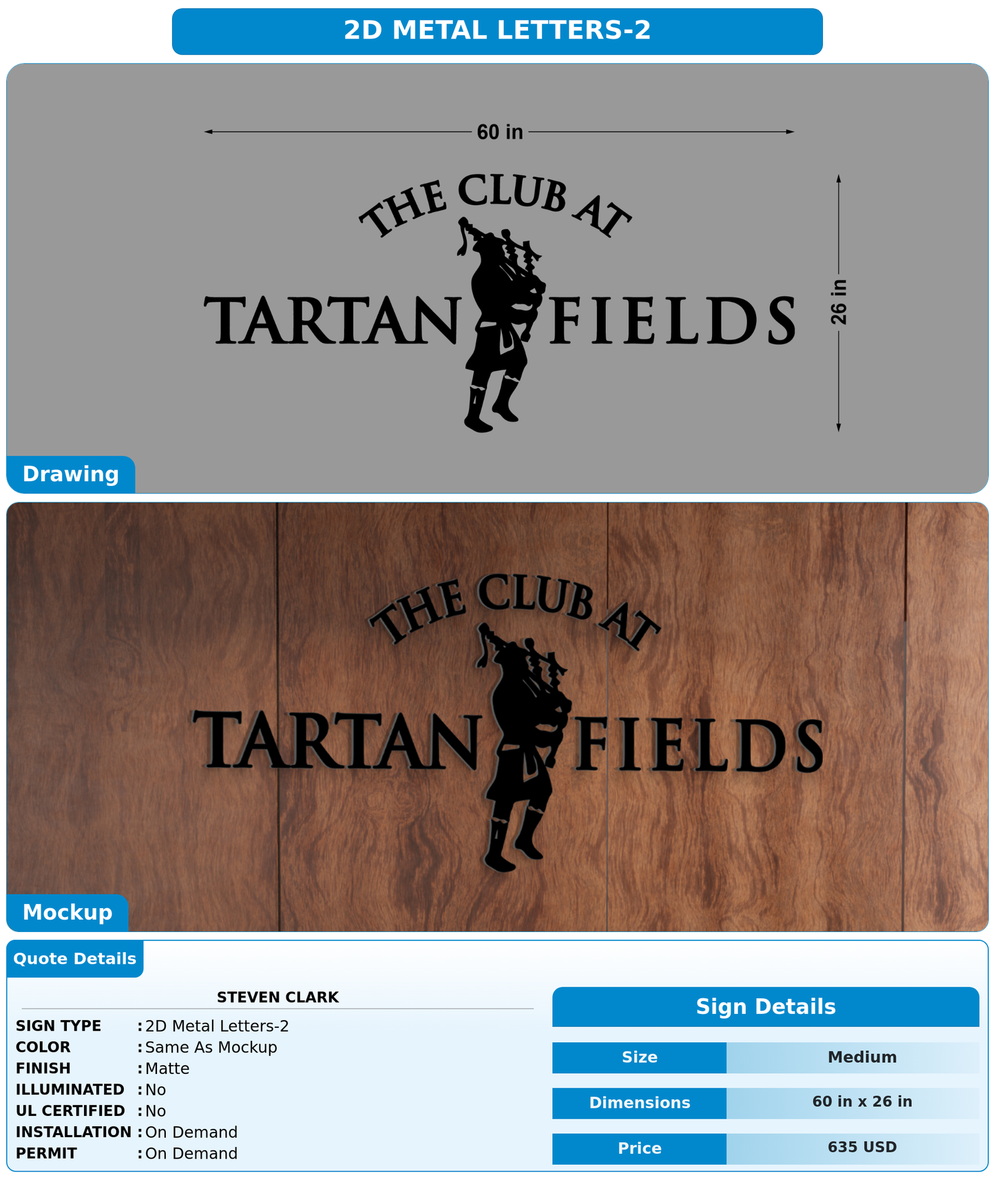 CUSTOM MOCKUP SIGN FOR Steven Clark