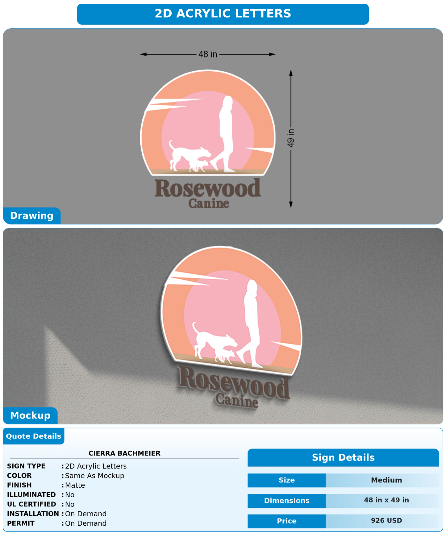CUSTOM MOCKUP SIGN FOR Cierra Bachmeier