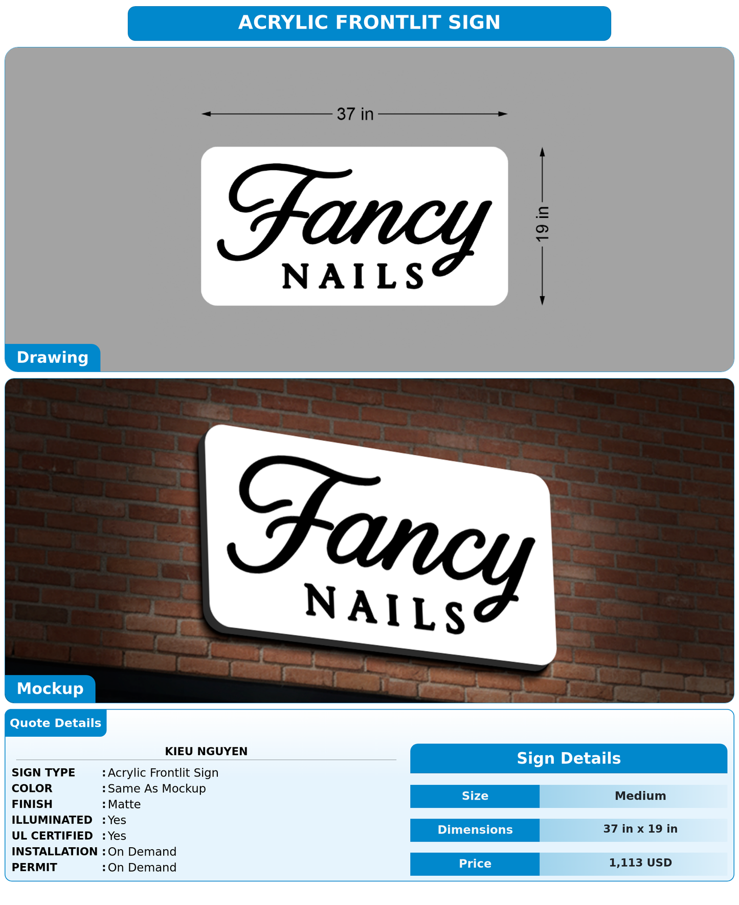 CUSTOM MOCKUP SIGN FOR Kieu Nguyen
