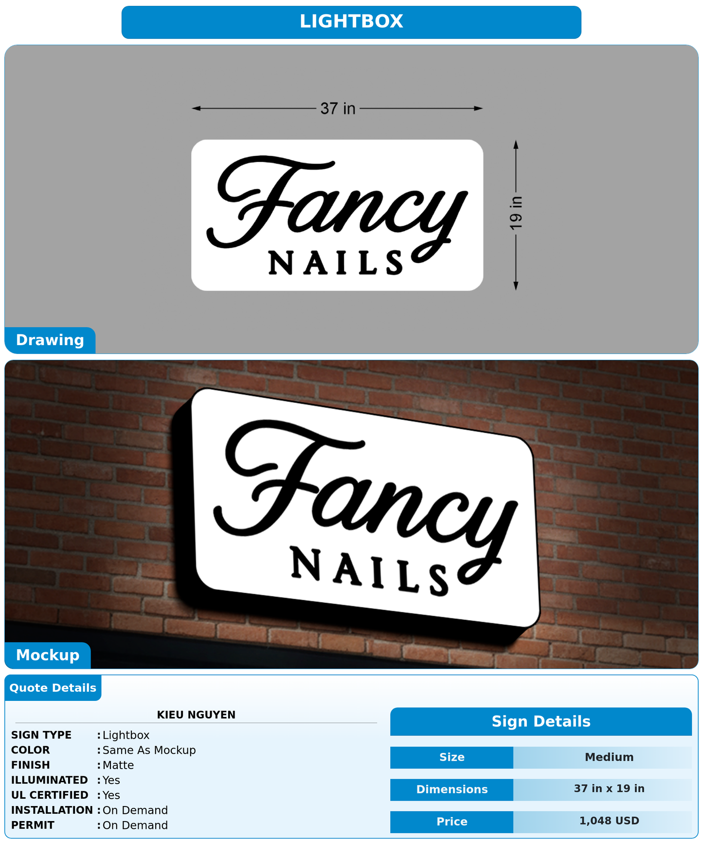 CUSTOM MOCKUP SIGN FOR Kieu Nguyen