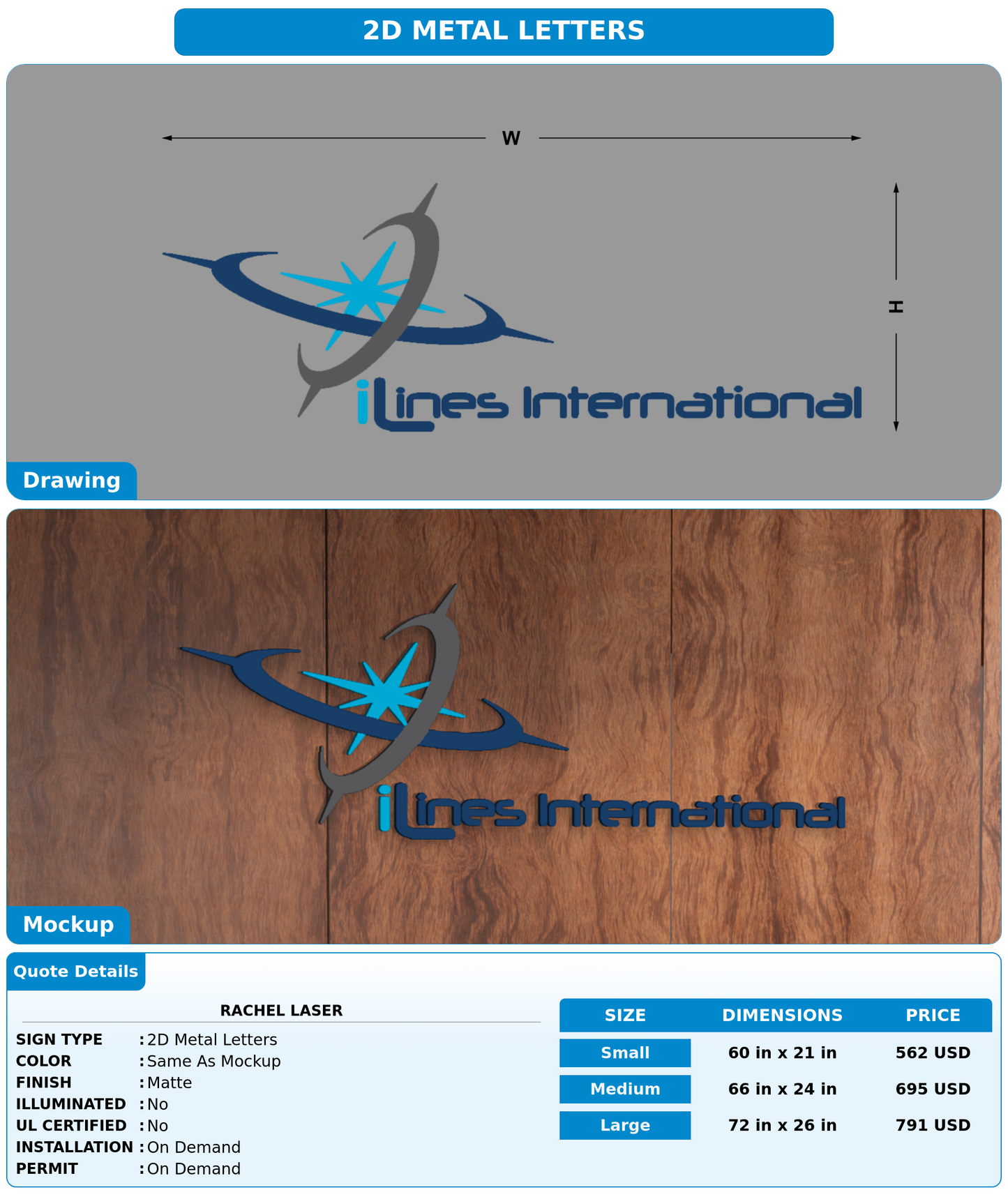 CUSTOM MOCKUP SIGN FOR Rachel Laser