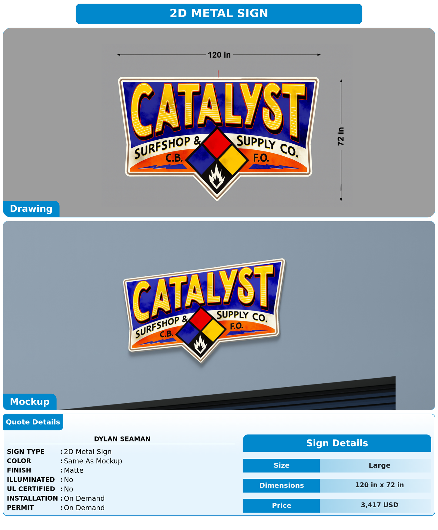 CUSTOM MOCKUP SIGN FOR Dylan Seaman