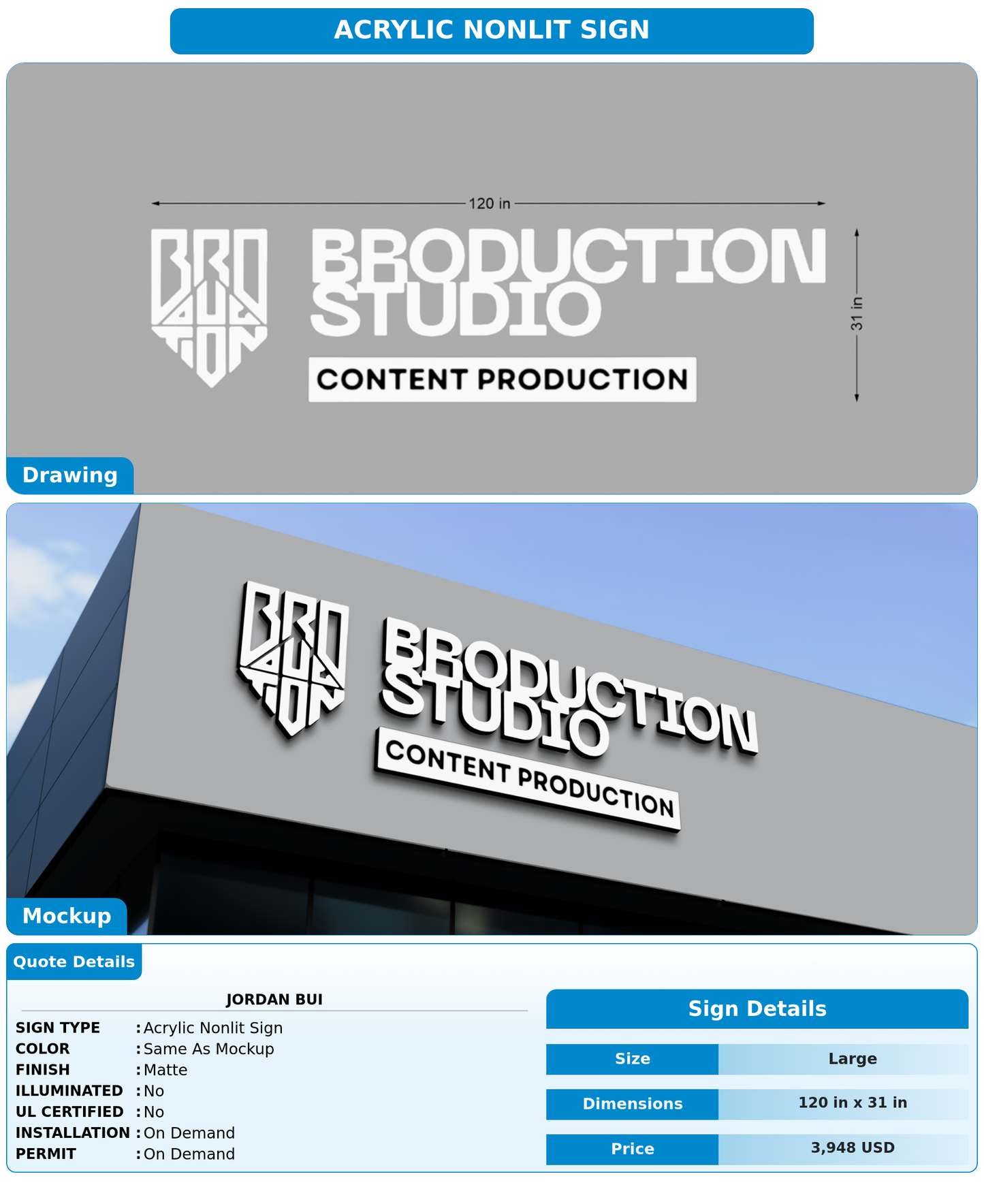 CUSTOM MOCKUP SIGN FOR Jordan Bui
