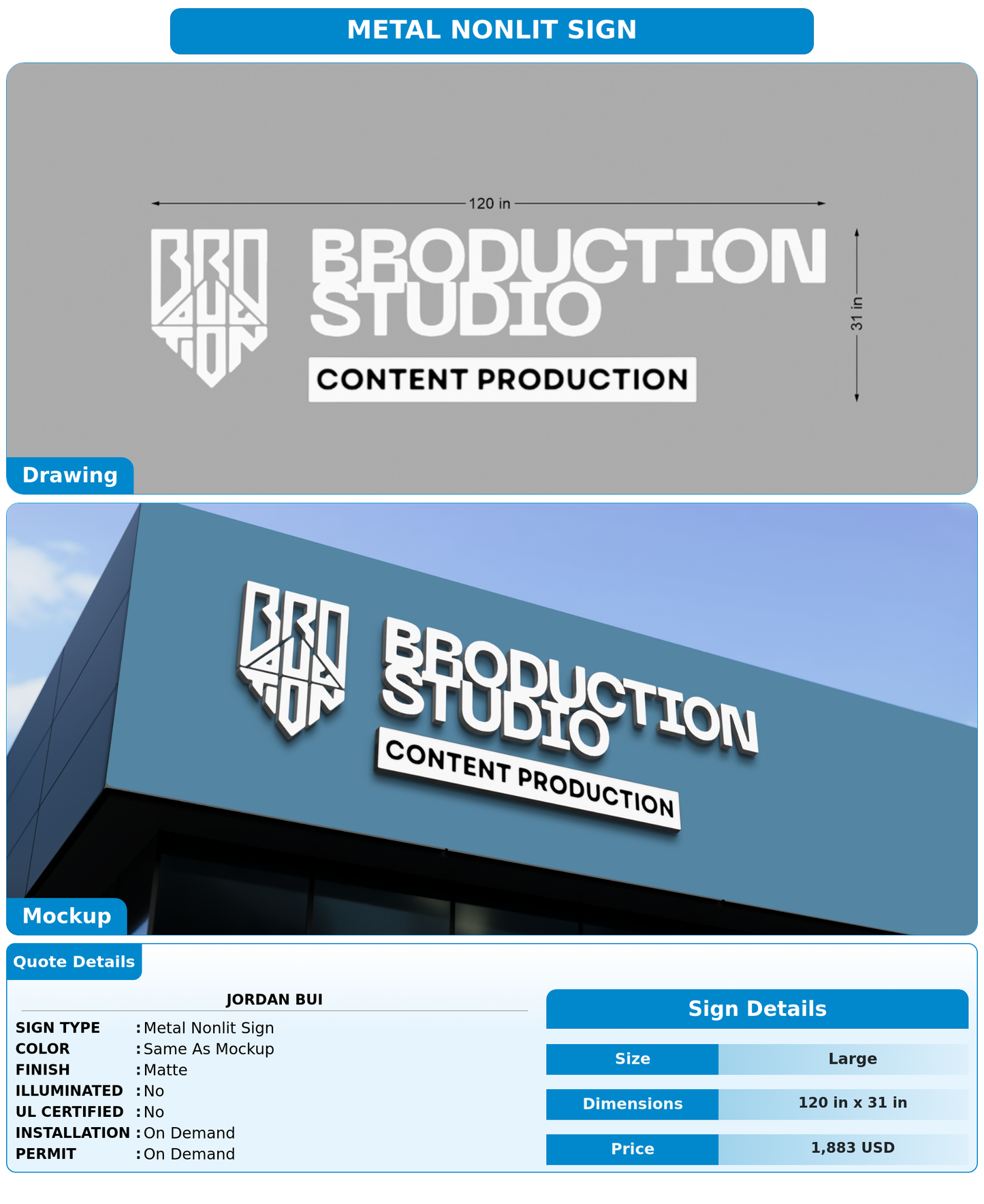 CUSTOM MOCKUP SIGN FOR Jordan Bui