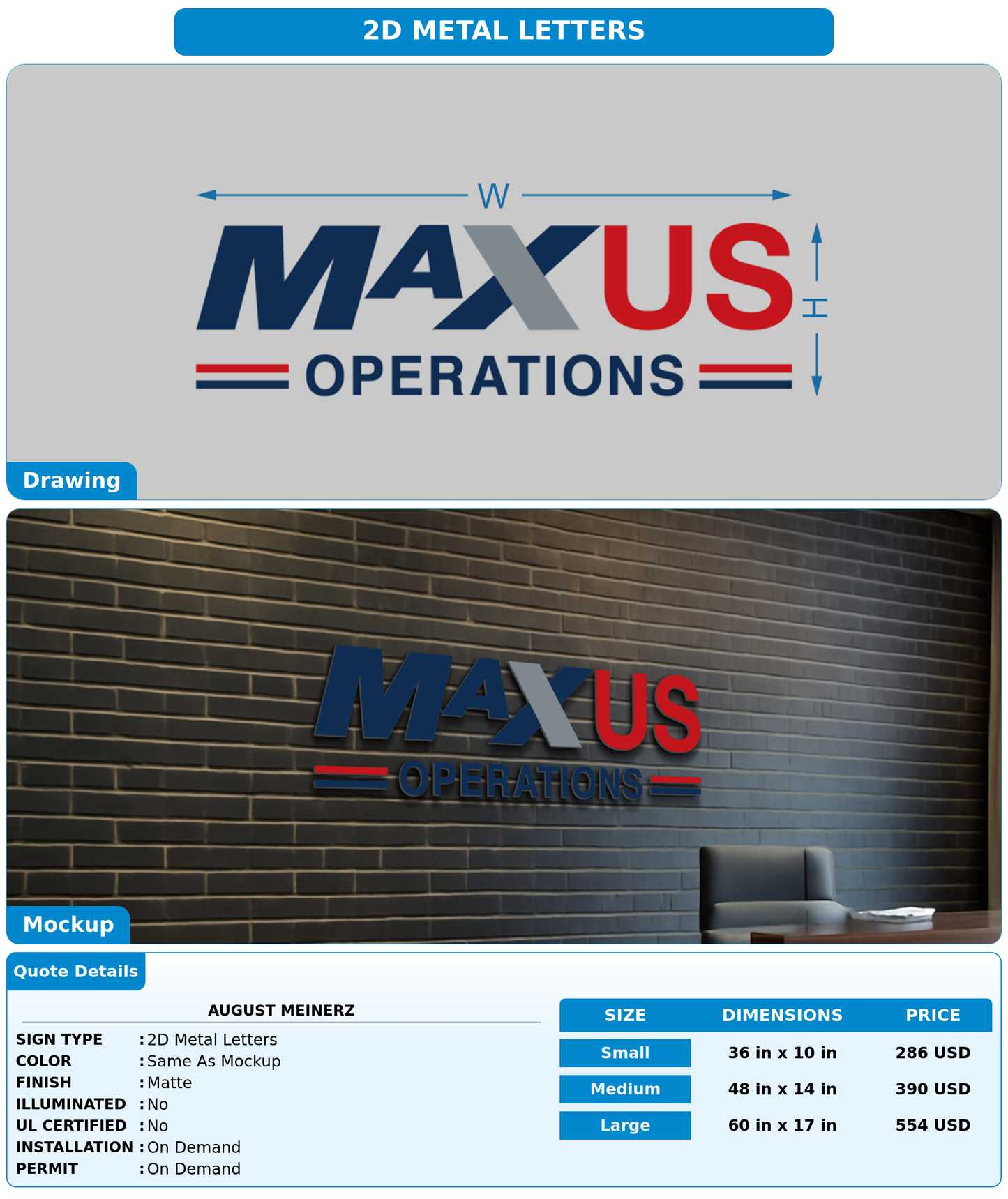 CUSTOM MOCKUP SIGN FOR AUGUST MEINERZ