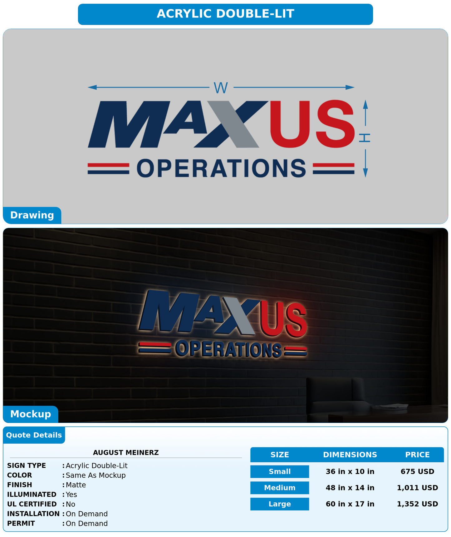 CUSTOM MOCKUP SIGN FOR AUGUST MEINERZ