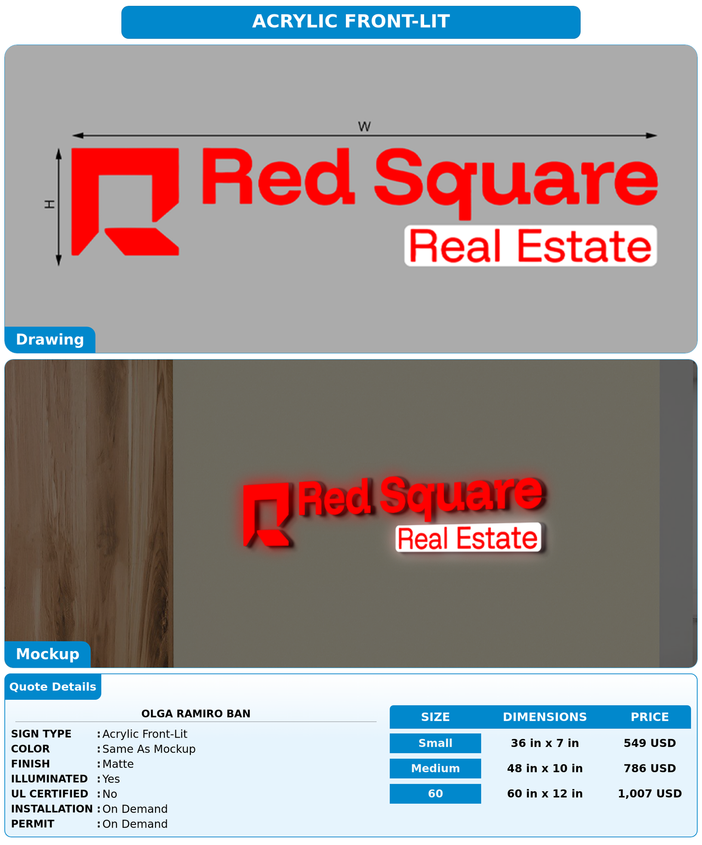 CUSTOM MOCKUP SIGN FOR Olga Ramiro Ban