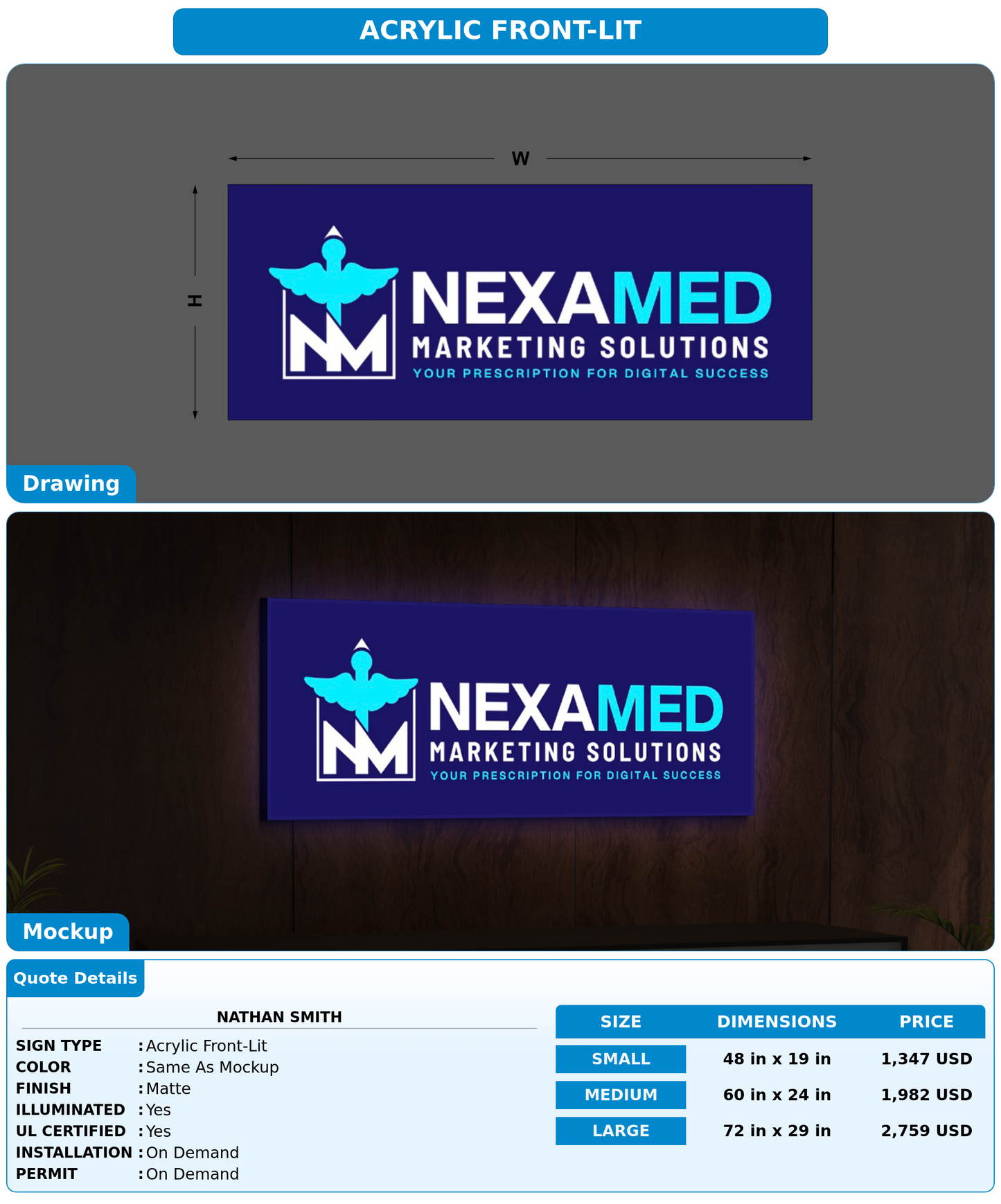CUSTOM MOCKUP SIGN FOR Nathan smith