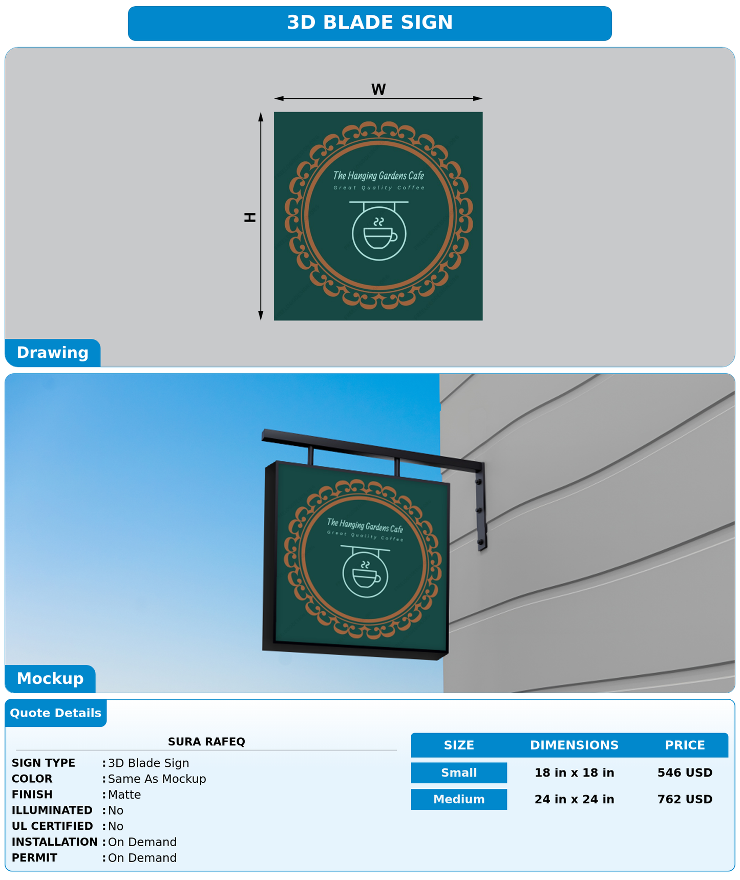 CUSTOM MOCKUP SIGN FOR Sura Rafeq