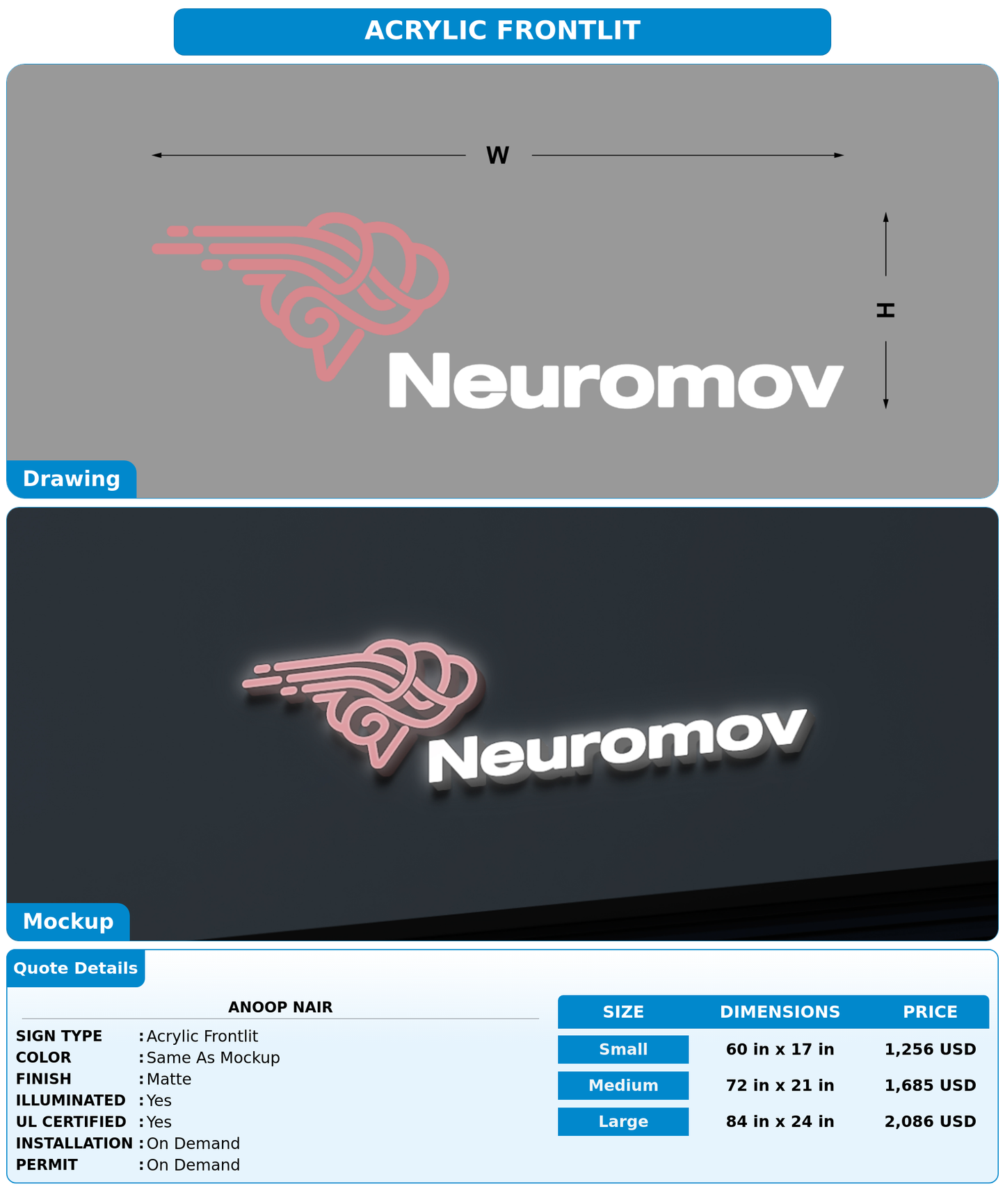 CUSTOM MOCKUP SIGN FOR Anoop Nair