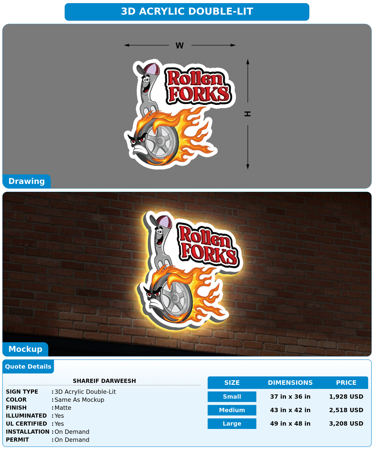 CUSTOM MOCKUP SIGN FOR Shareif Darweesh