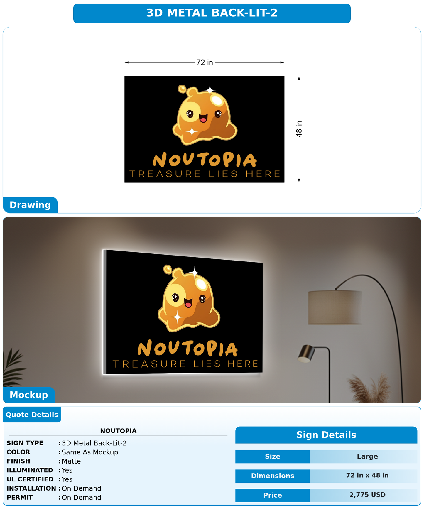 CUSTOM MOCKUP SIGN FOR Noutopia