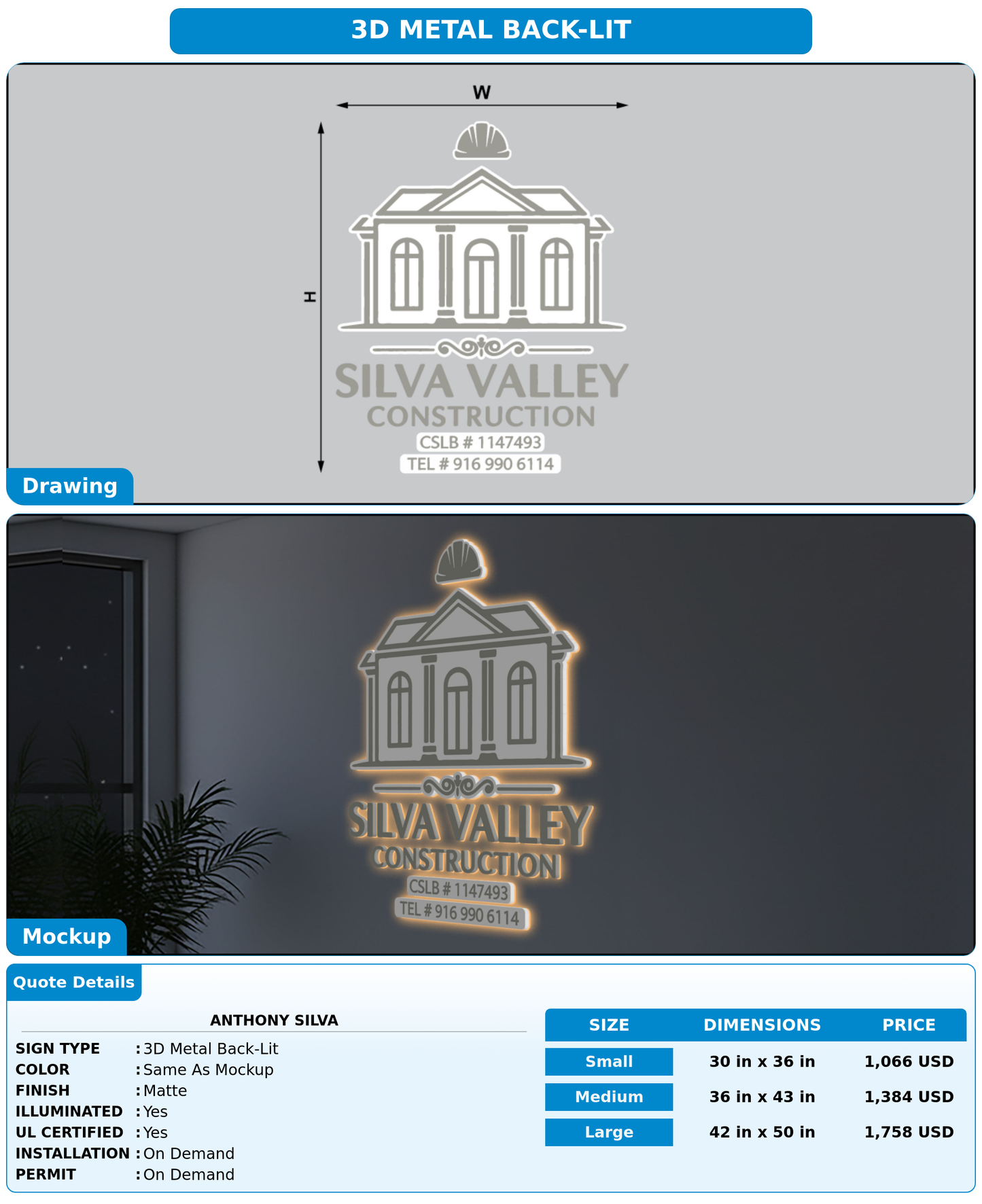 CUSTOM MOCKUP SIGN FOR ANTHONY SILVA