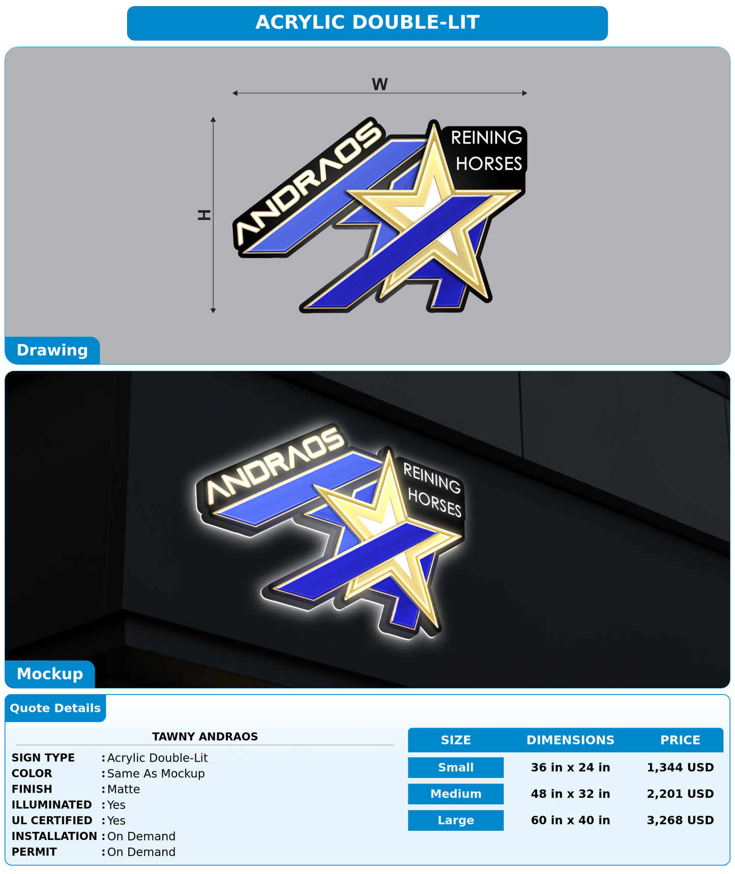 CUSTOM MOCKUP SIGN FOR Tawny Andraos
