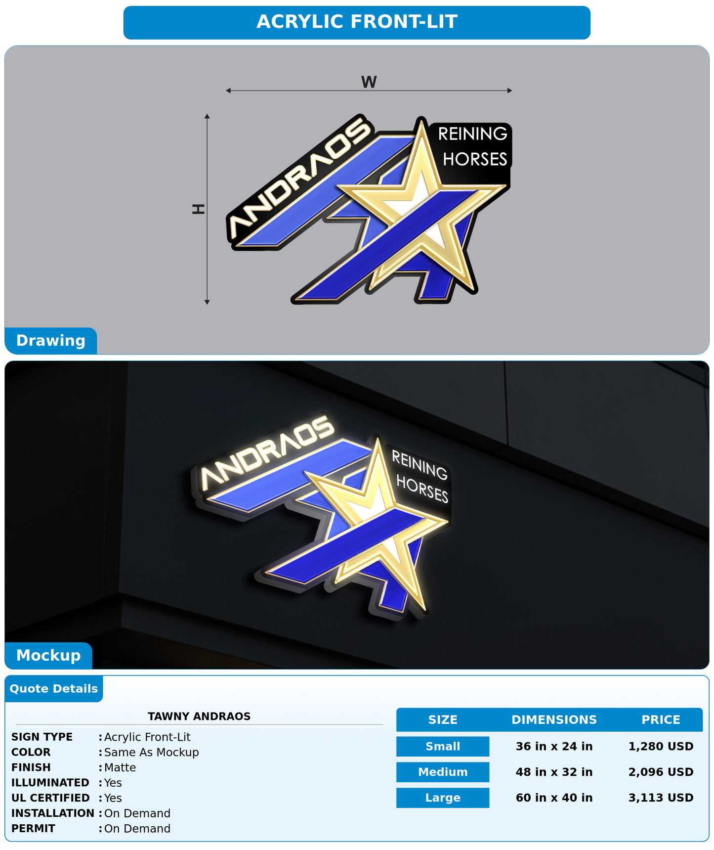 CUSTOM MOCKUP SIGN FOR Tawny Andraos