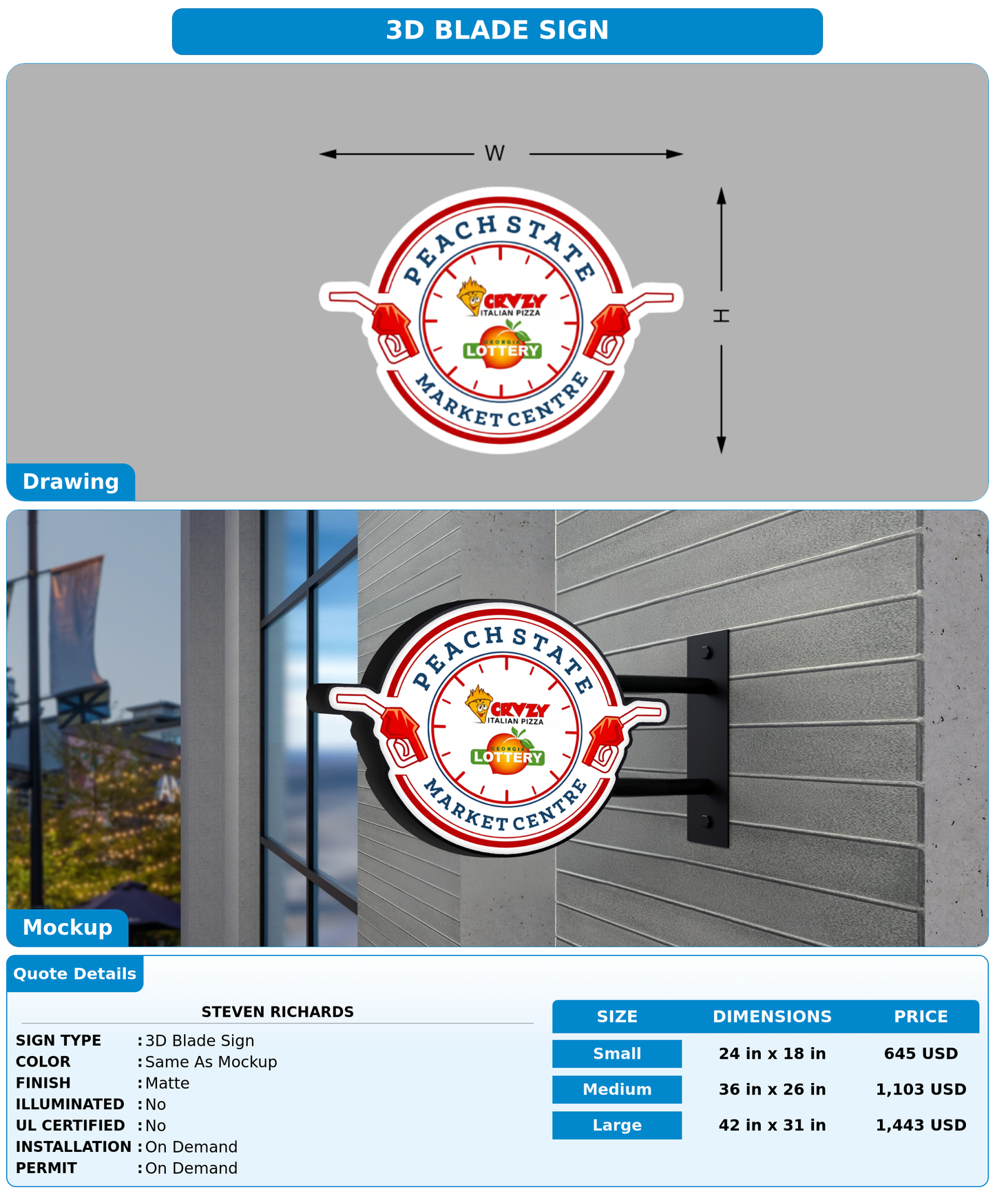 CUSTOM MOCKUP SIGN FOR Steven Richards