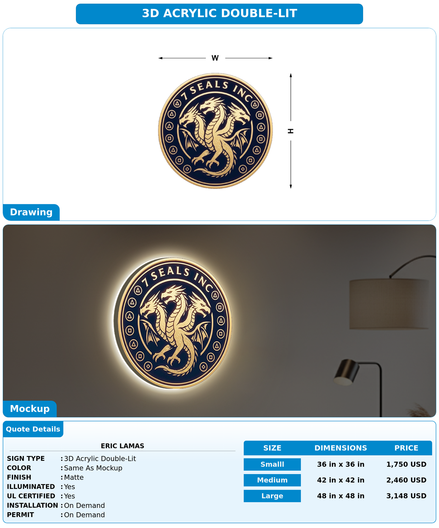 CUSTOM MOCKUP SIGN FOR Eric Lamas