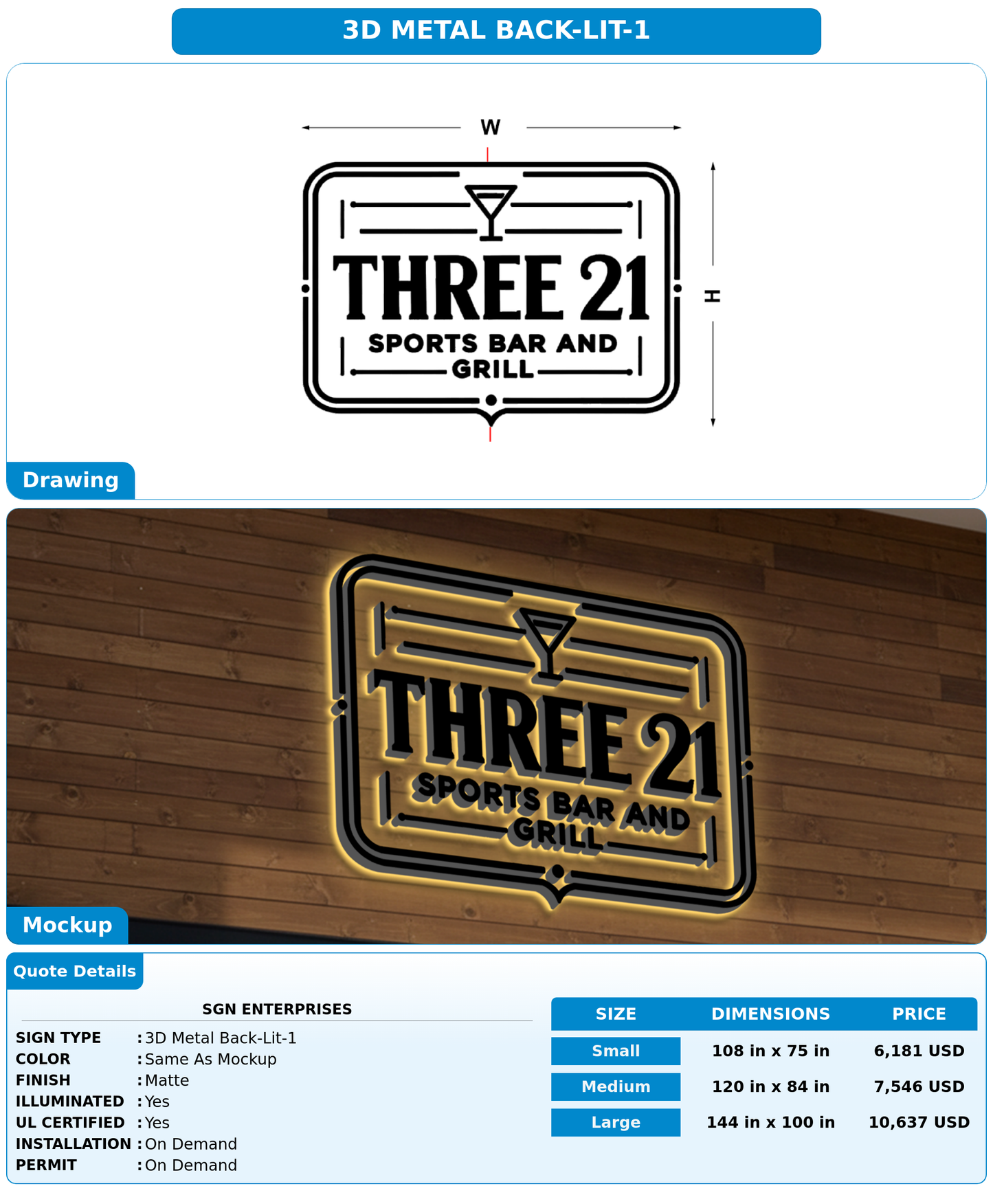 CUSTOM MOCKUP SIGN FOR SGN enterprises
