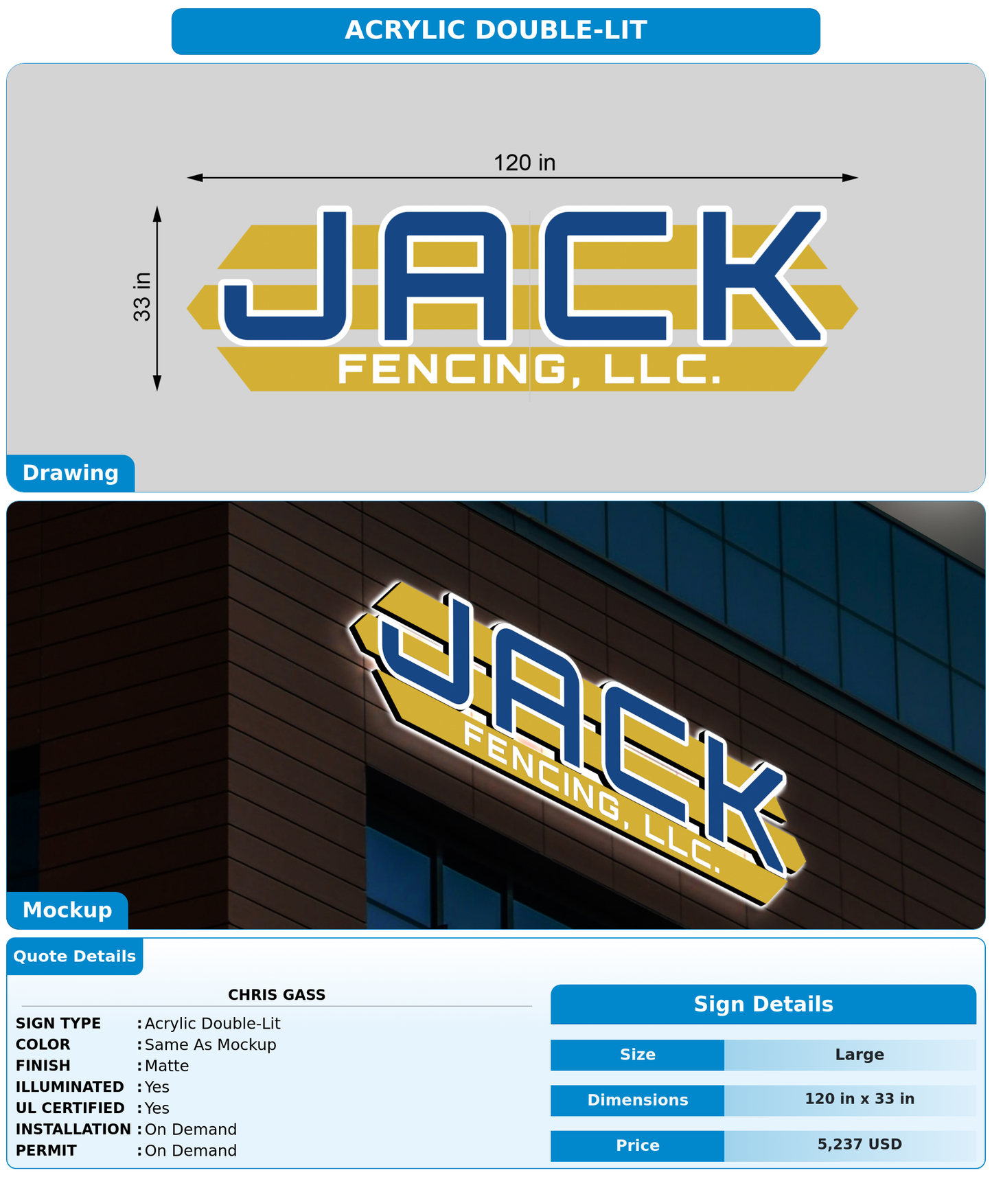 CUSTOM MOCKUP SIGN FOR Chris Gass