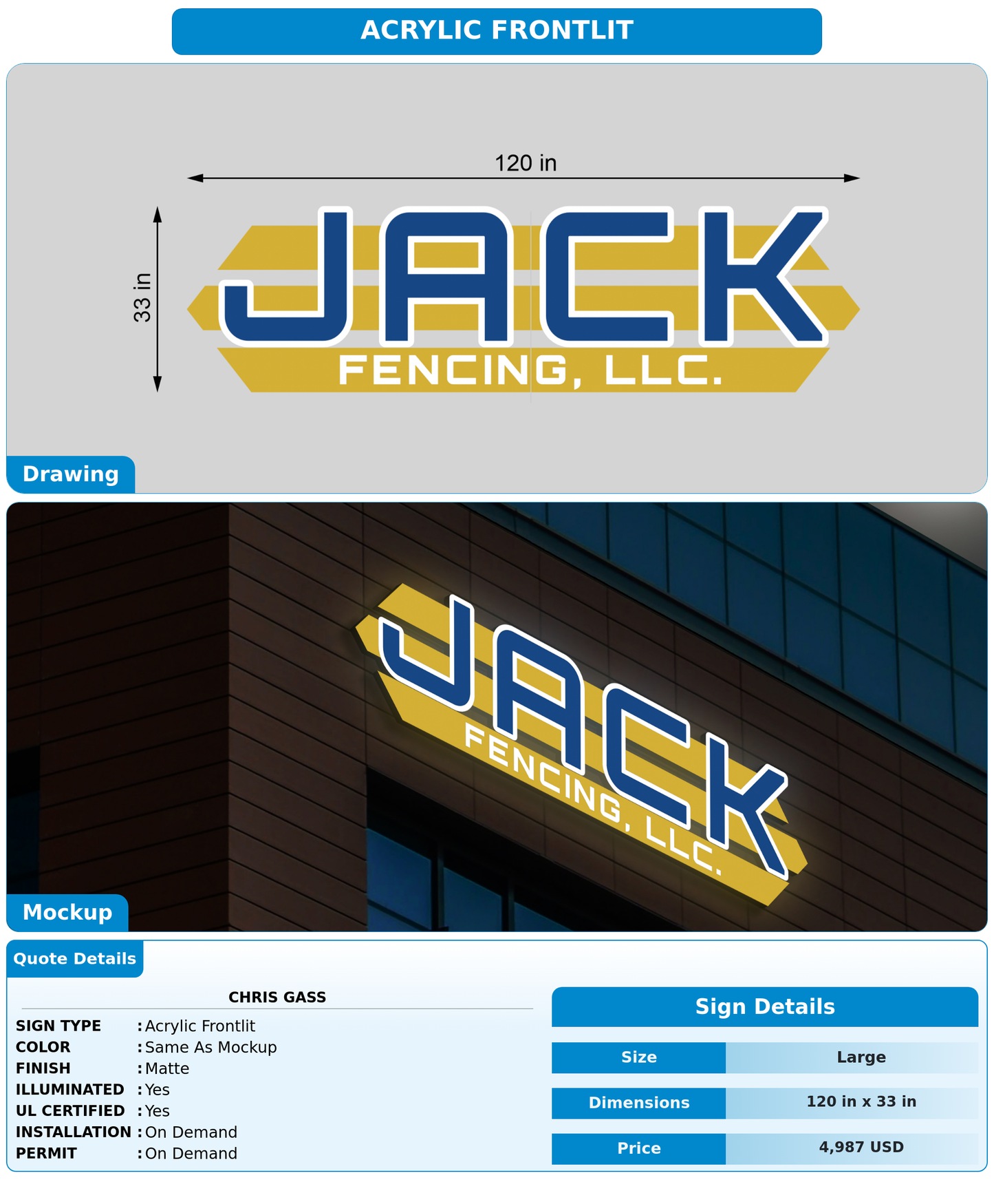 CUSTOM MOCKUP SIGN FOR Chris Gass