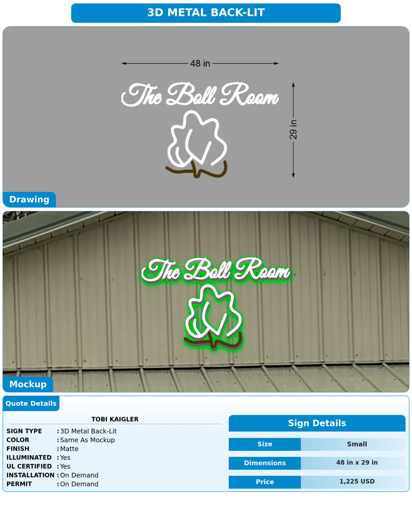 CUSTOM MOCKUP SIGN FOR Tobi Kaigler