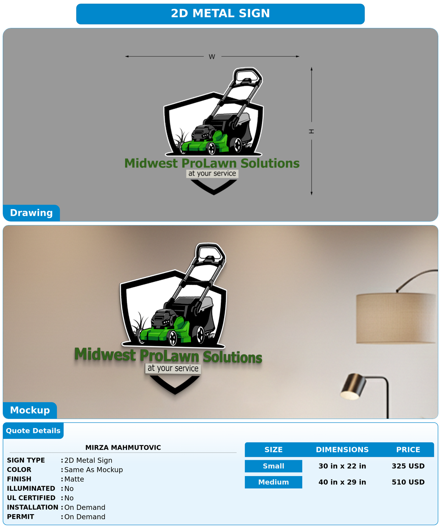 CUSTOM MOCKUP SIGN FOR Mirza Mahmutovic