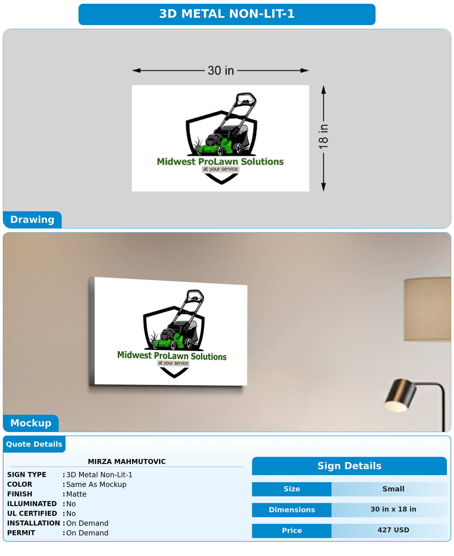 CUSTOM MOCKUP SIGN FOR Mirza Mahmutovic