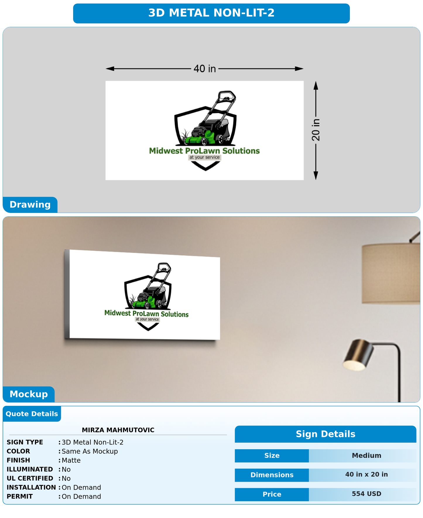 CUSTOM MOCKUP SIGN FOR Mirza Mahmutovic