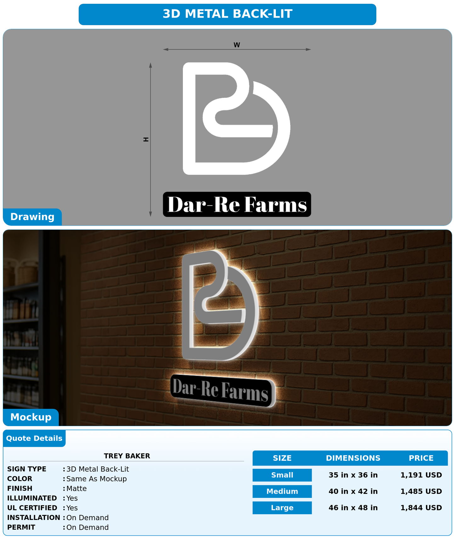 CUSTOM MOCKUP SIGN FOR Trey Baker