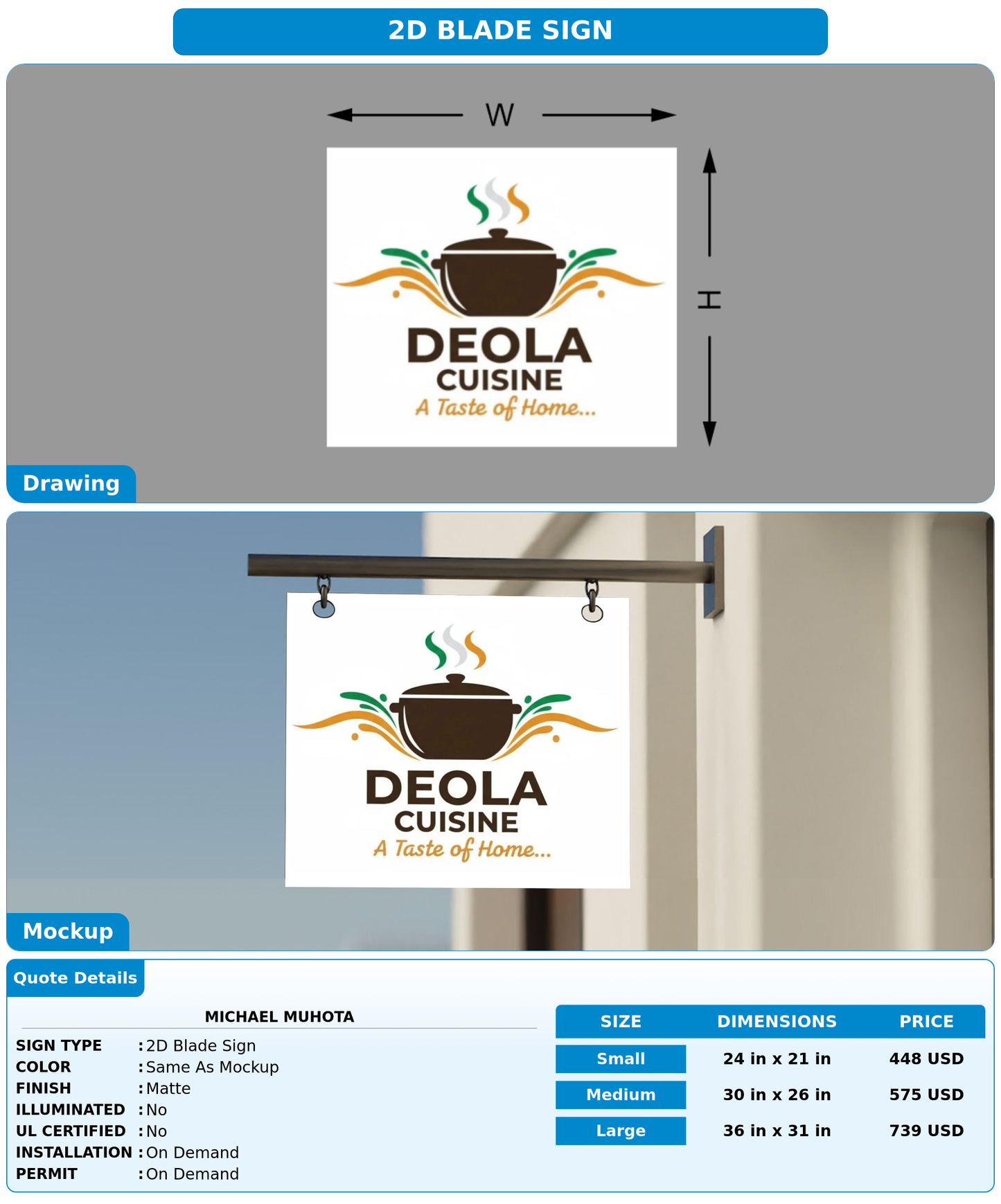 CUSTOM MOCKUP SIGN FOR Michael Muhota