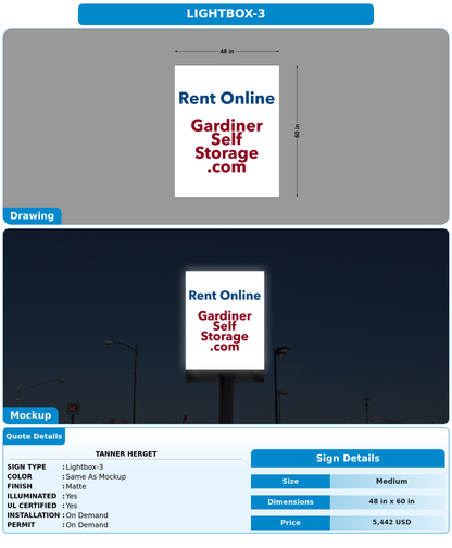 CUSTOM MOCKUP SIGN FOR Tanner Herget