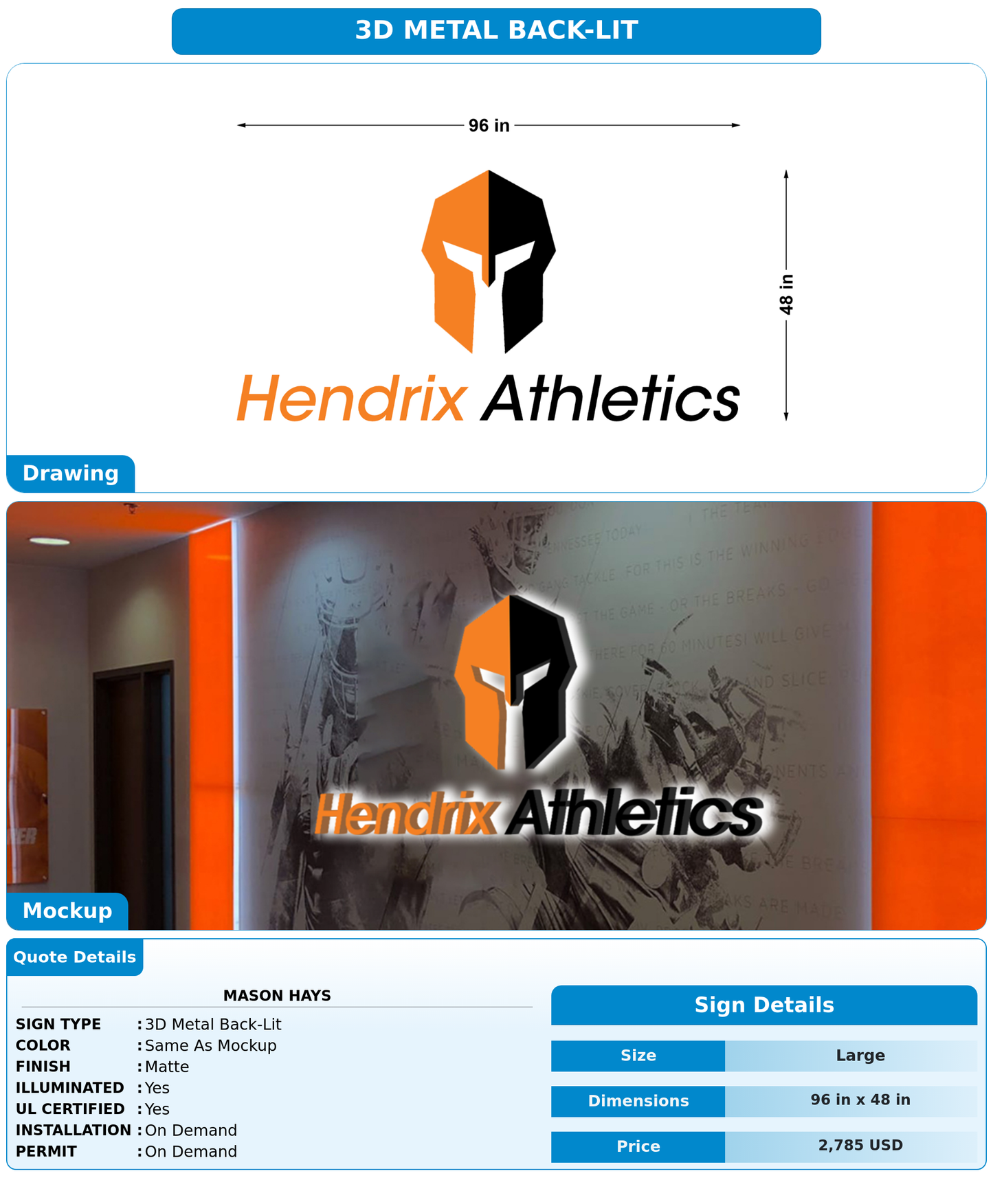 CUSTOM MOCKUP SIGN FOR Mason Hays