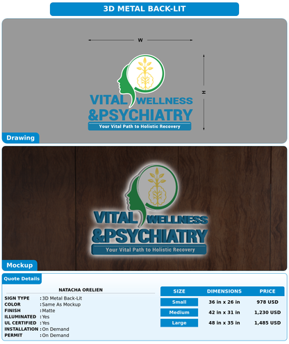 CUSTOM MOCKUP SIGN FOR Natacha  Orelien