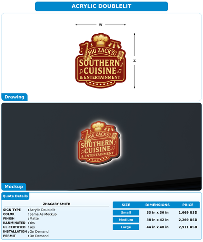CUSTOM MOCKUP SIGN FOR Zhacary Smith