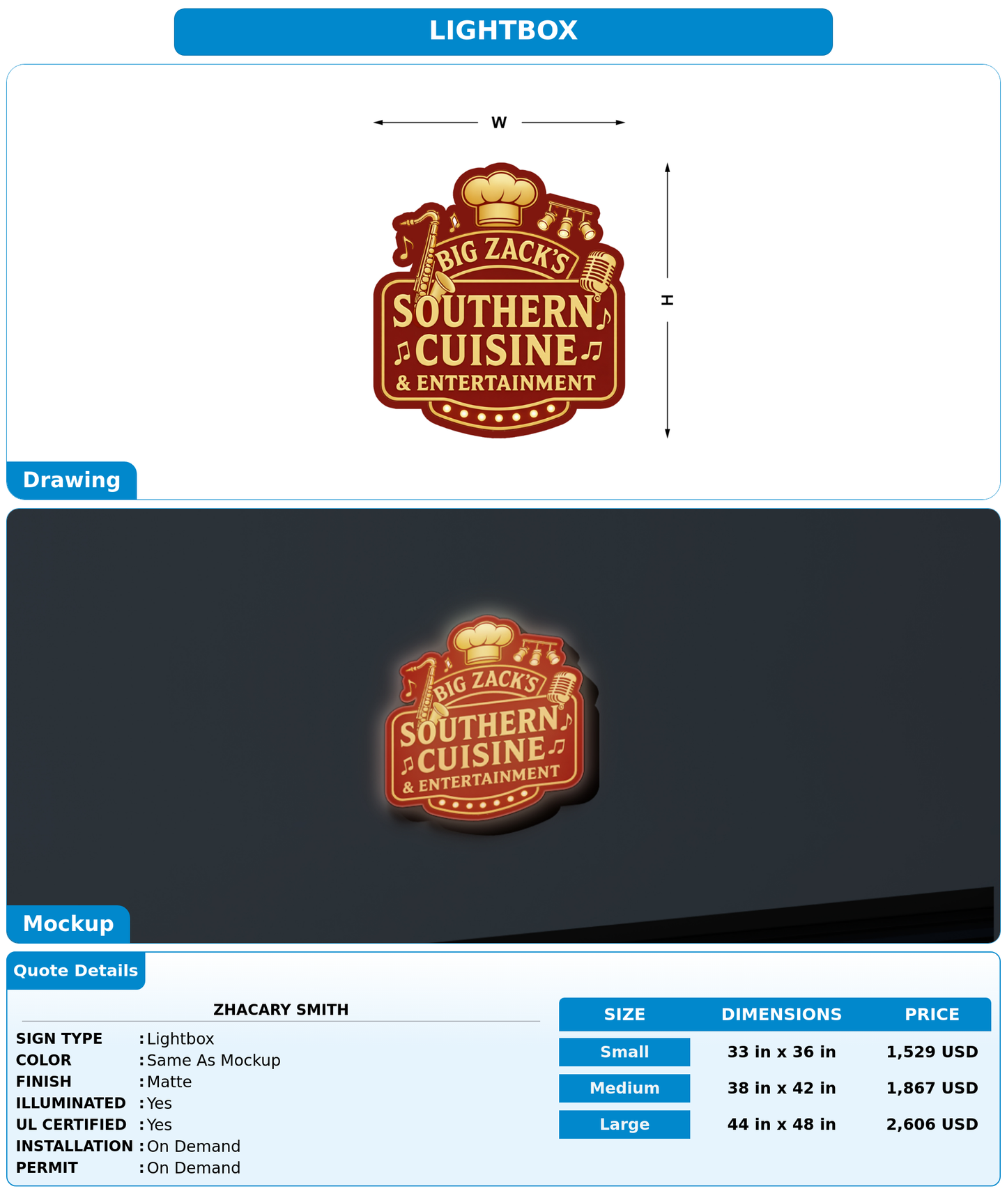 CUSTOM MOCKUP SIGN FOR Zhacary Smith
