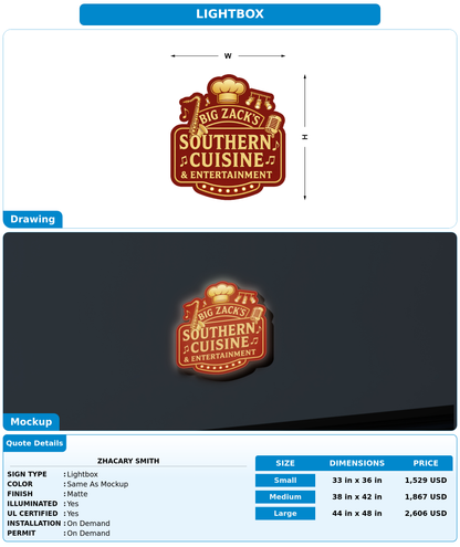 CUSTOM MOCKUP SIGN FOR Zhacary Smith
