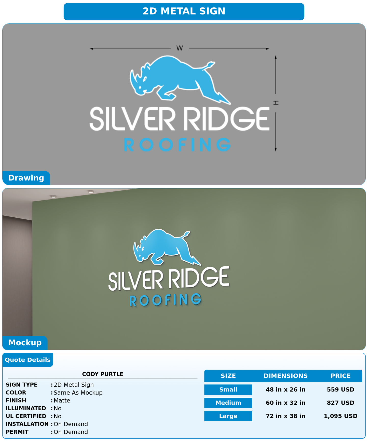 CUSTOM MOCKUP SIGN FOR Cody Purtle