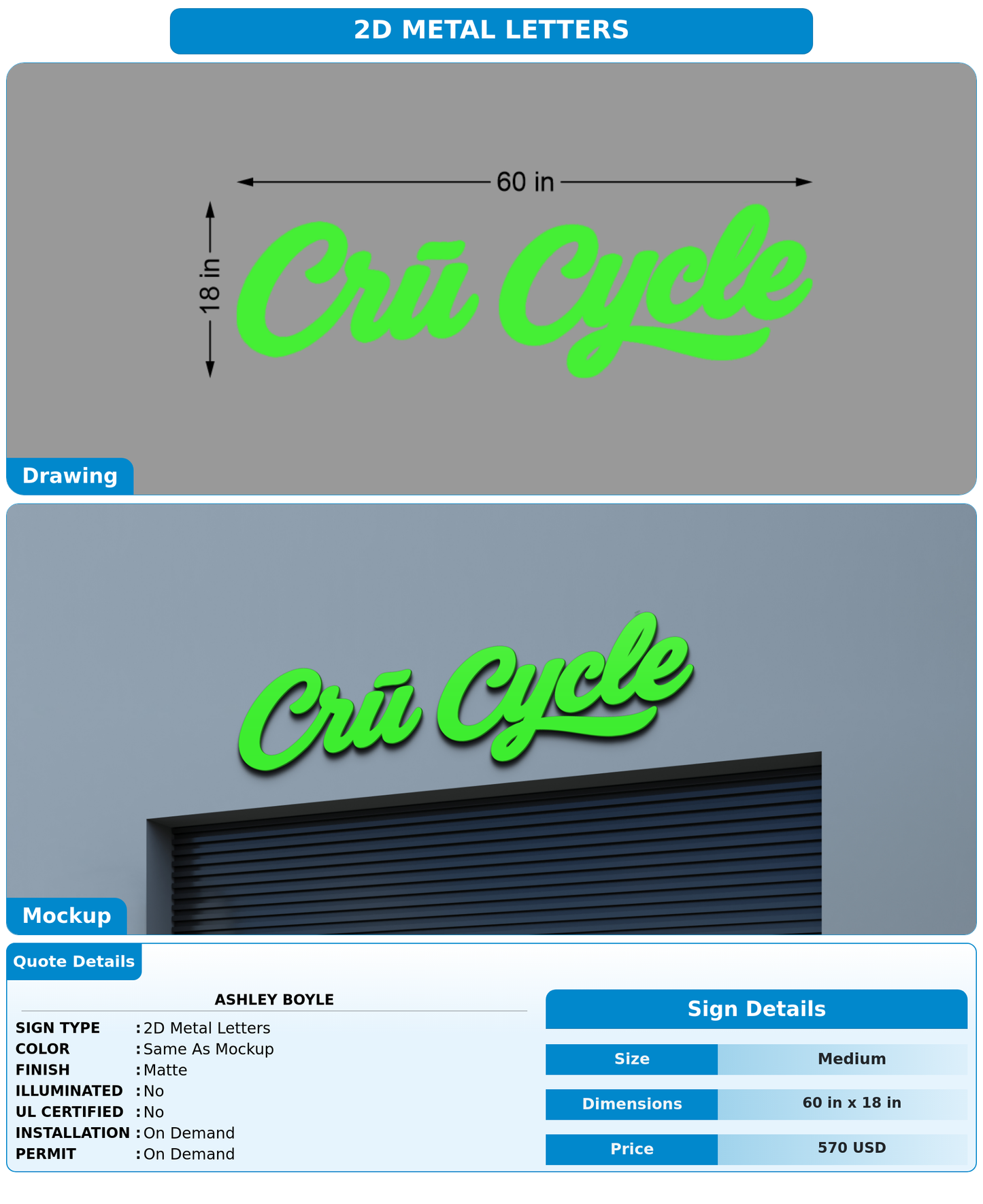 CUSTOM MOCKUP SIGN FOR Ashley Boyle