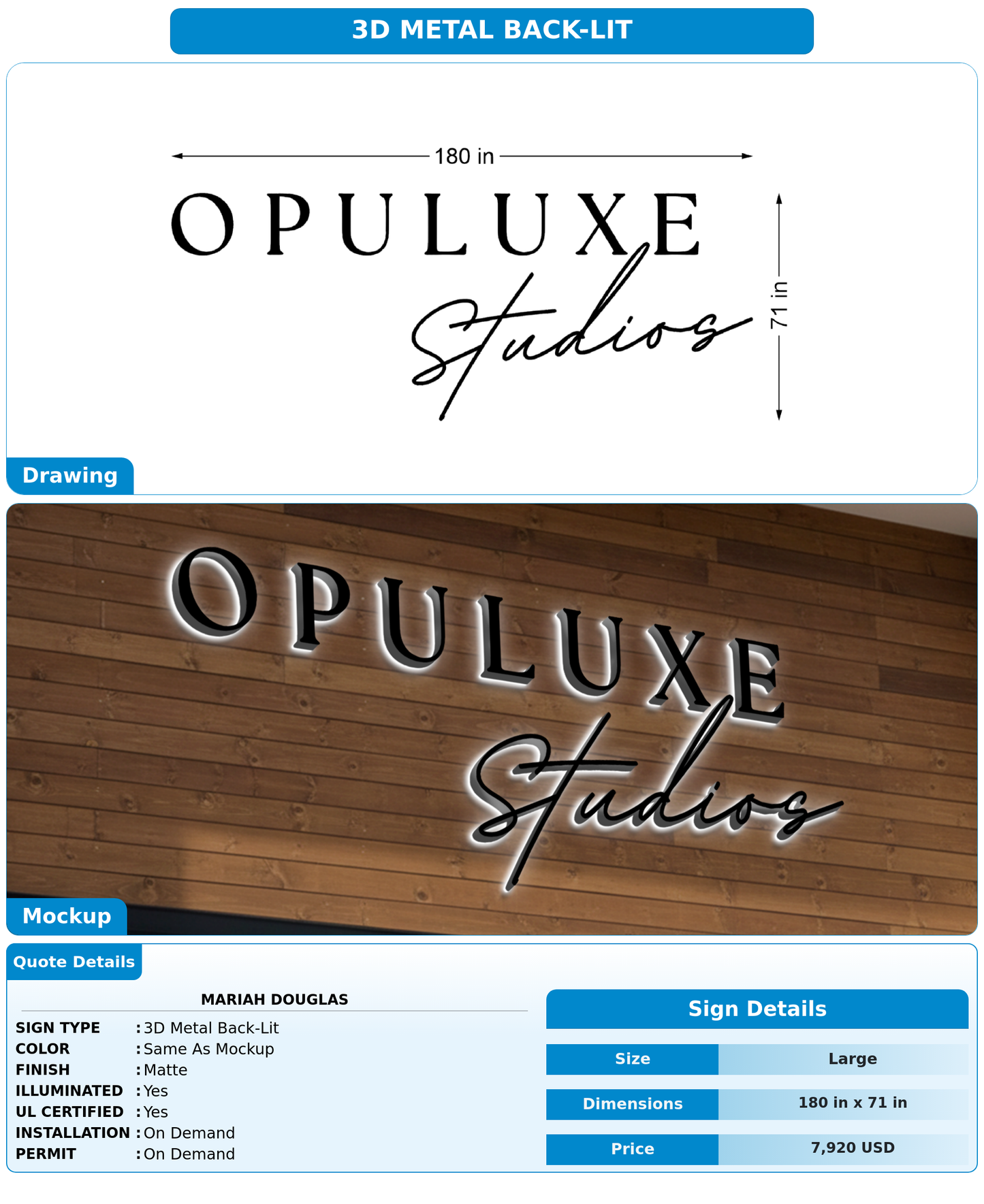 CUSTOM MOCKUP SIGN FOR Mariah Douglas