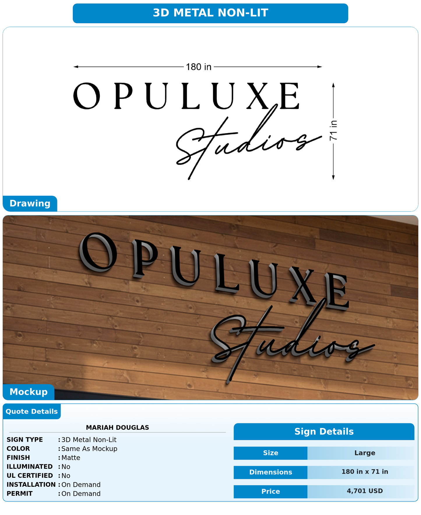CUSTOM MOCKUP SIGN FOR Mariah Douglas