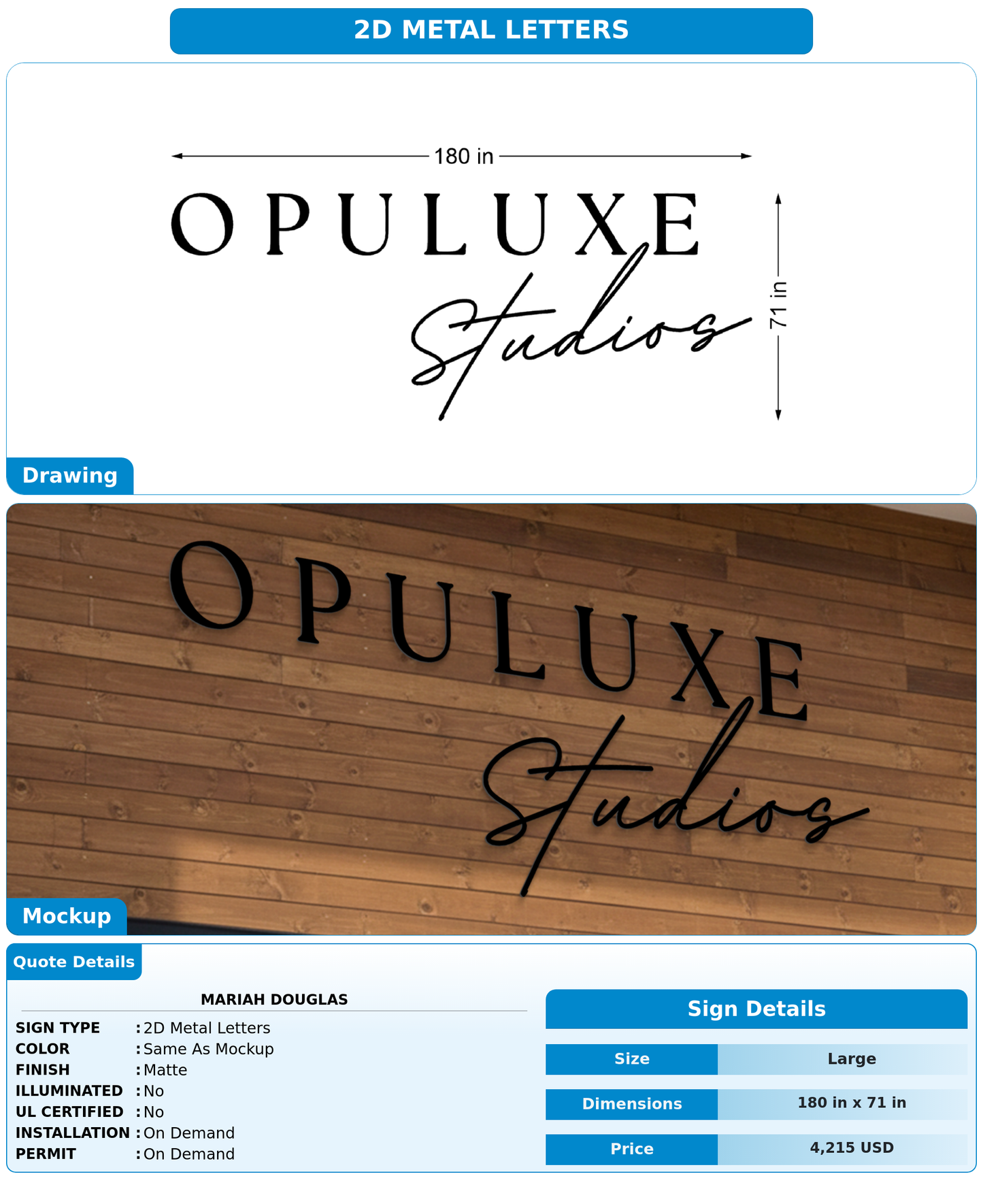 CUSTOM MOCKUP SIGN FOR Mariah Douglas