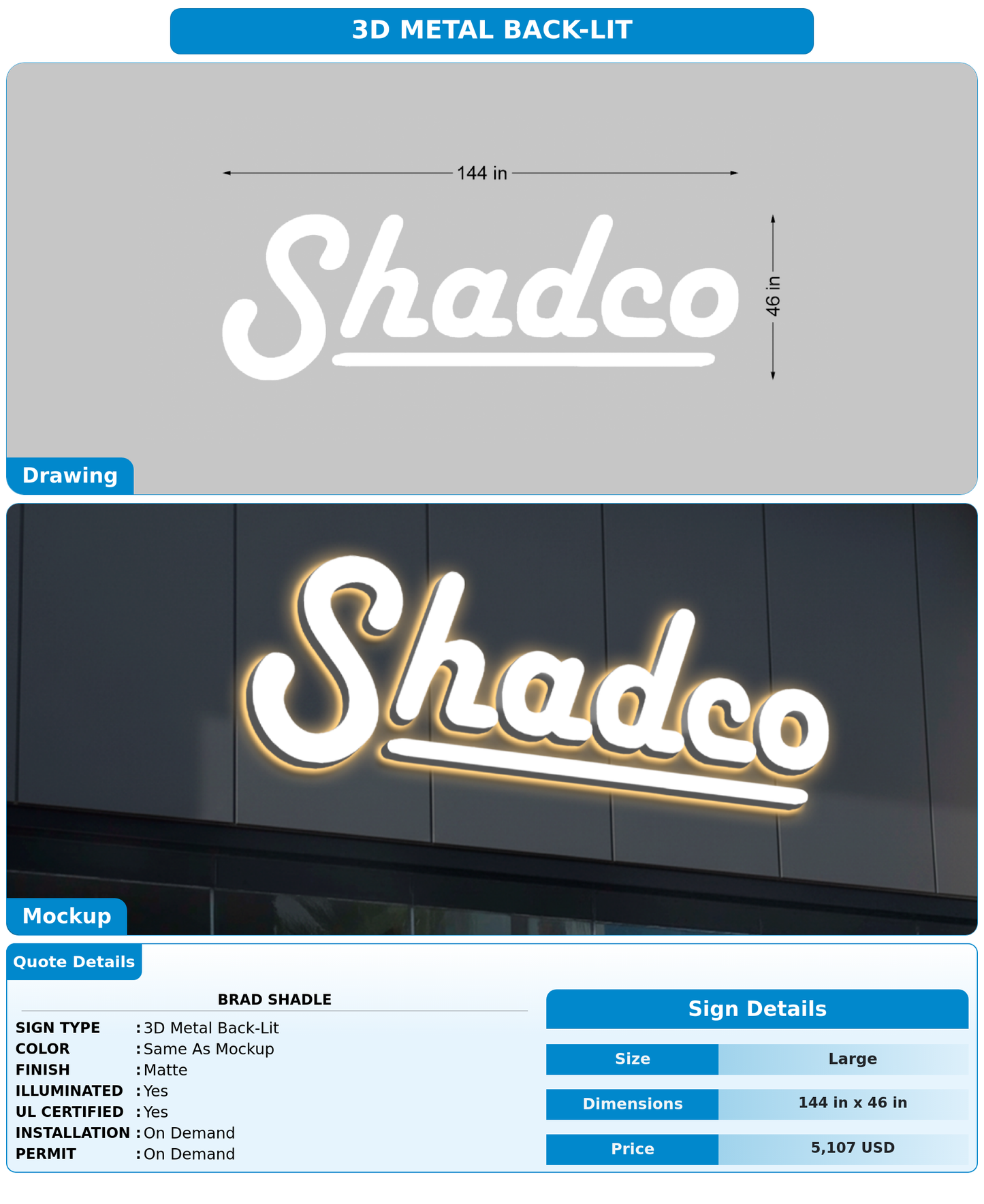 CUSTOM MOCKUP SIGN FOR Brad Shadle