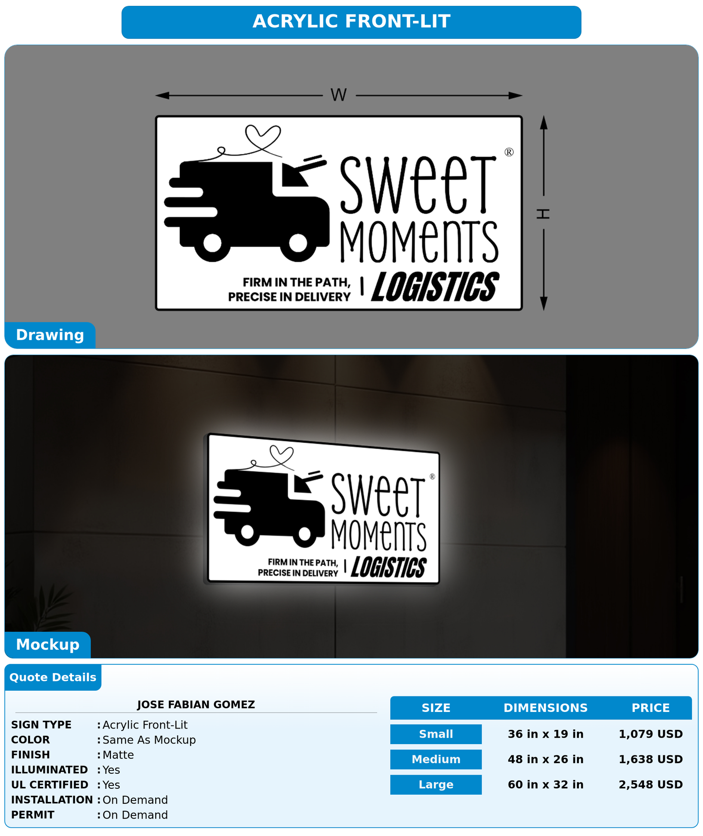CUSTOM MOCKUP SIGN FOR JOSE FABIAN GOMEZ