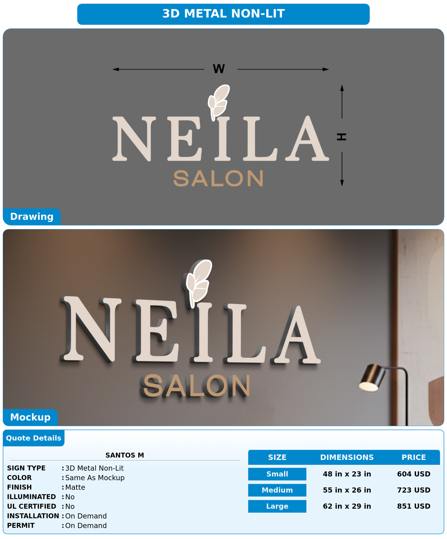 CUSTOM MOCKUP SIGN FOR Santos M