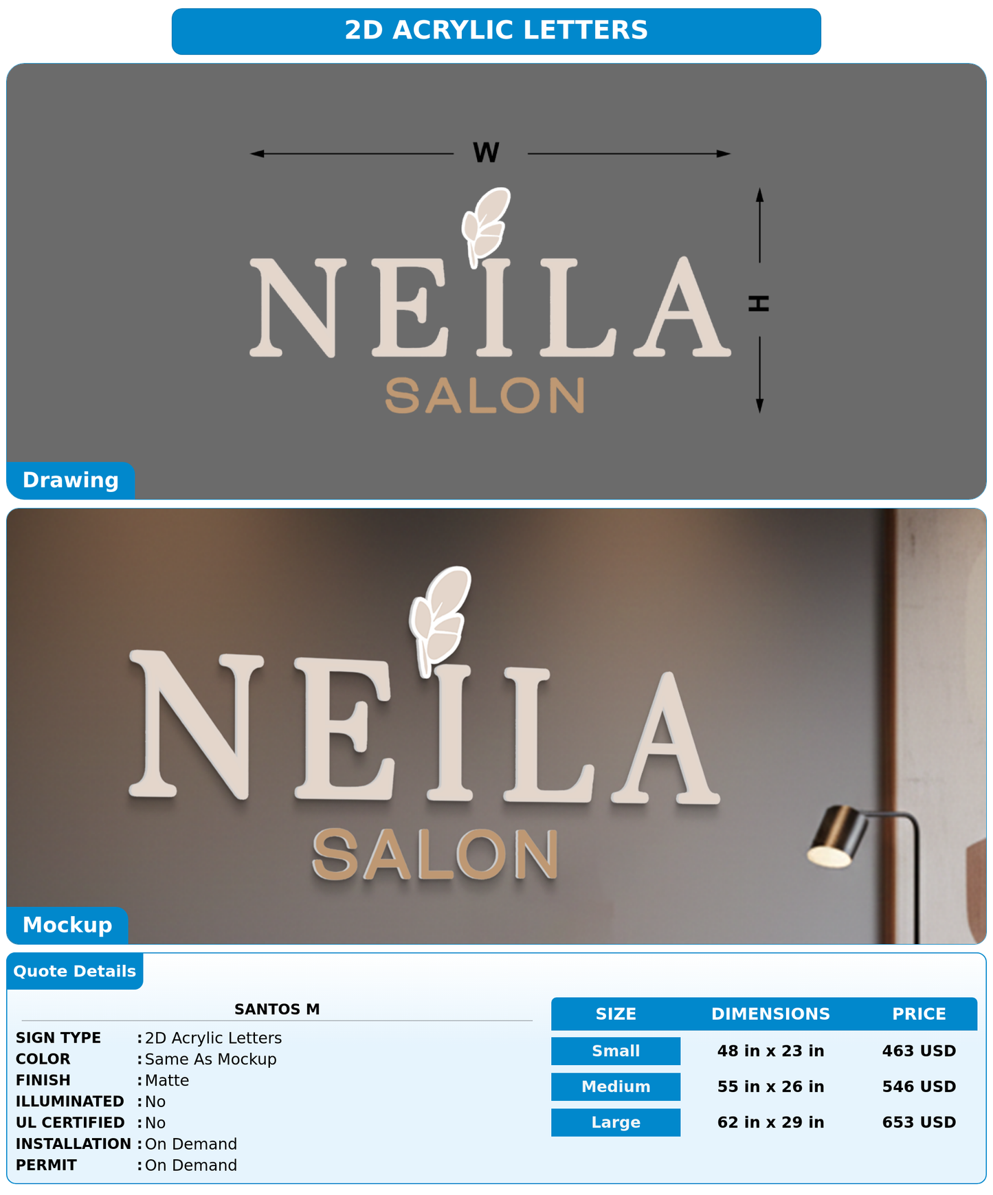 CUSTOM MOCKUP SIGN FOR Santos M